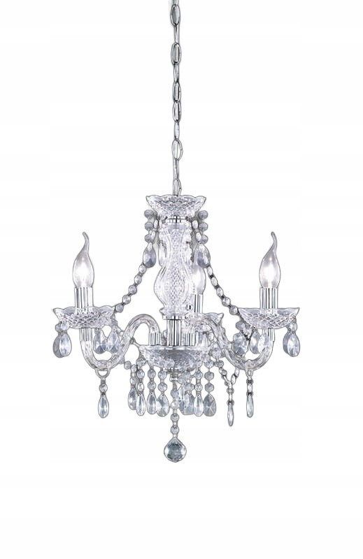 Kryštálový luster Rl Lüster strieborný 3-bodový E14 40W Max, stmievateľný