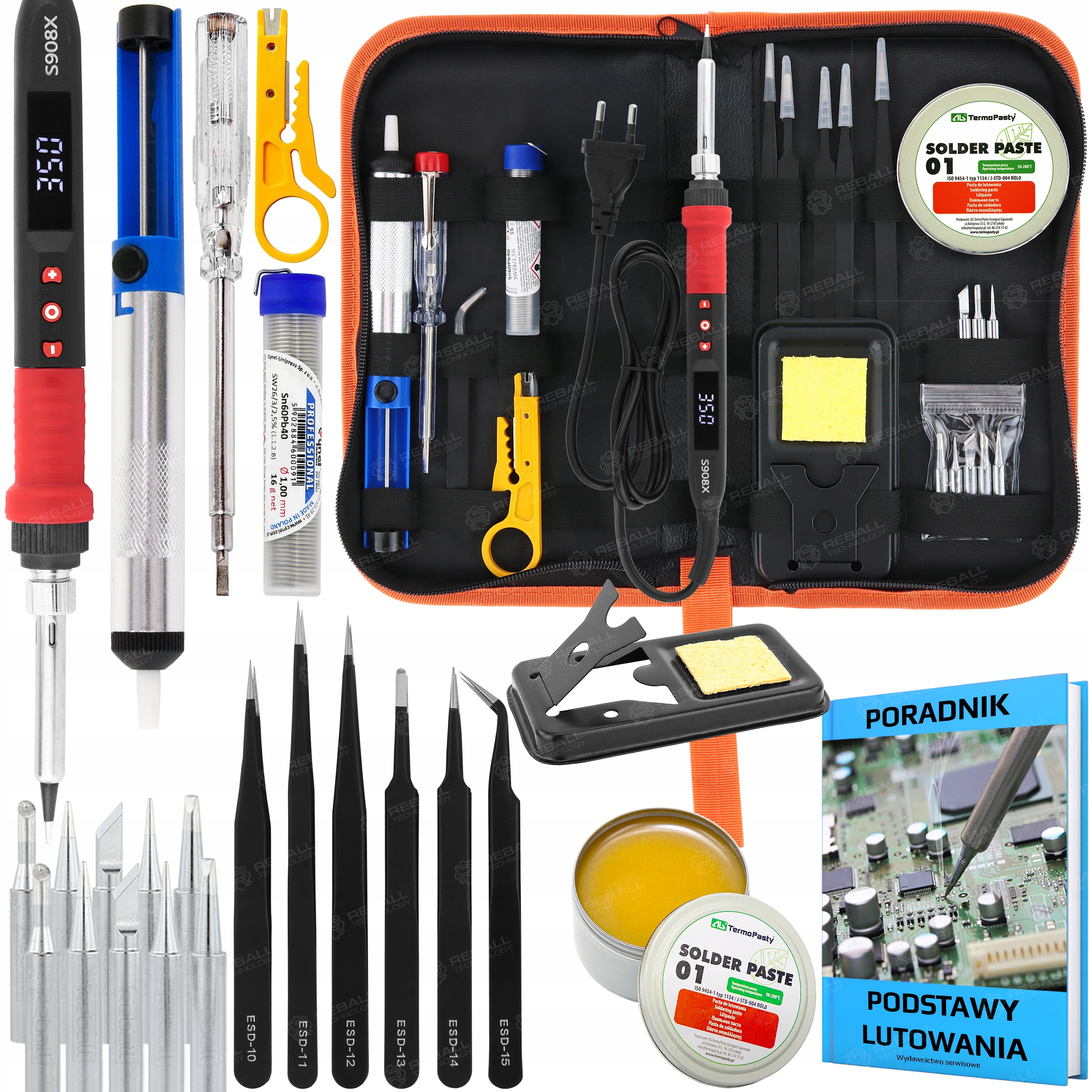 Zestaw Lutownica Precyzyjna S908X 80W Nowy Model Akcesoria Poradnik Etui