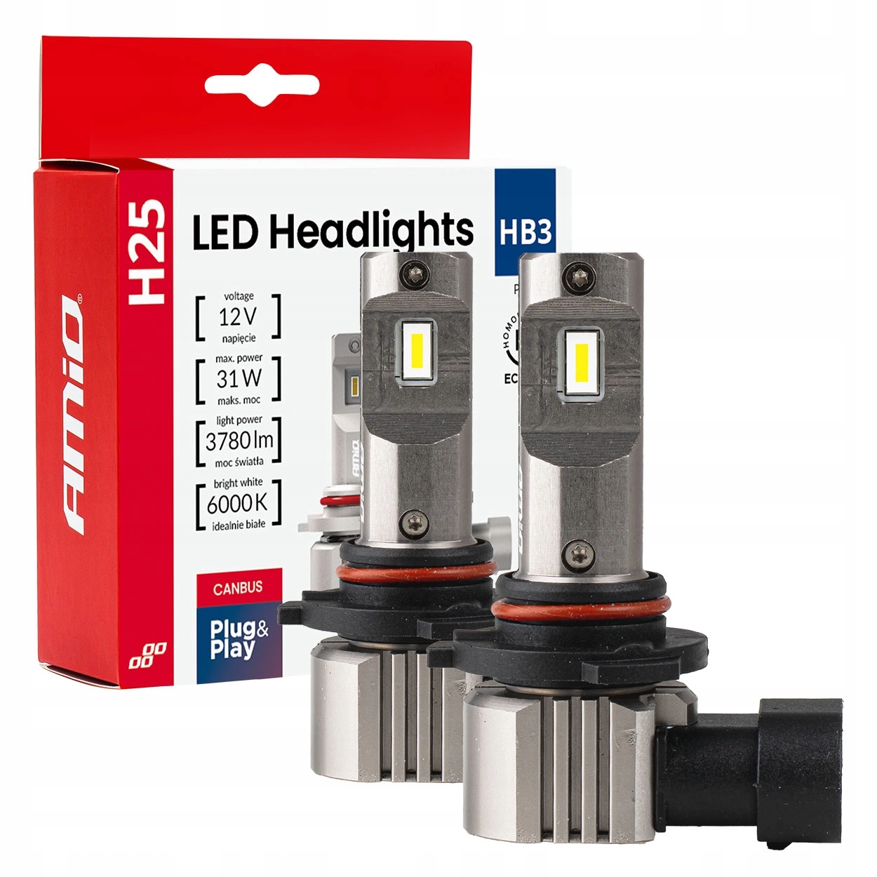 Żarówki Led HB3 H25 Canbus 12V 31W 6000K – Białe Zimne, Bez Błędów