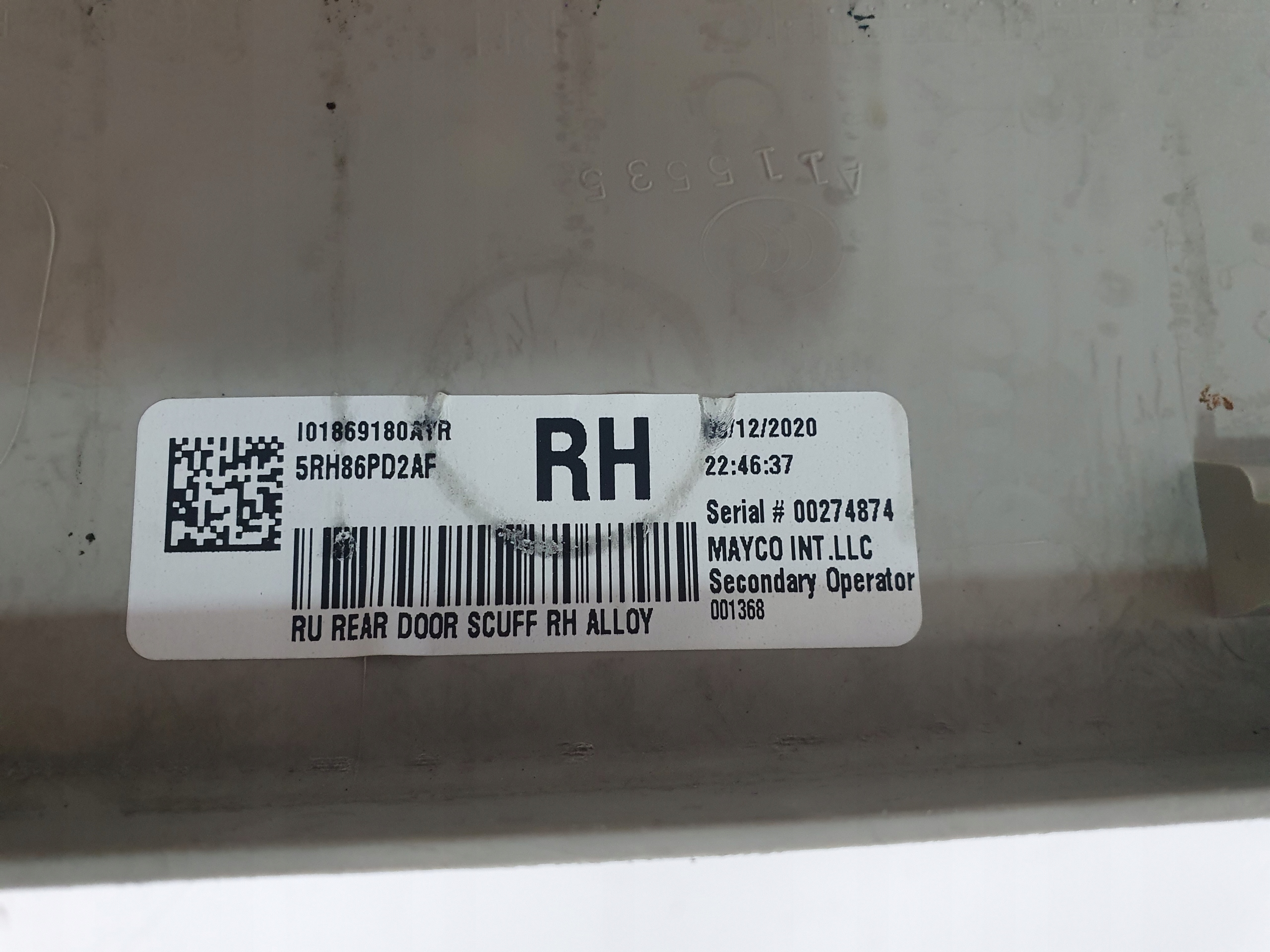 CHRYSLER PACIFICA II 16- kryt lišta PRAHU pravá 5RH86PD2AF 5RH94PD2AA