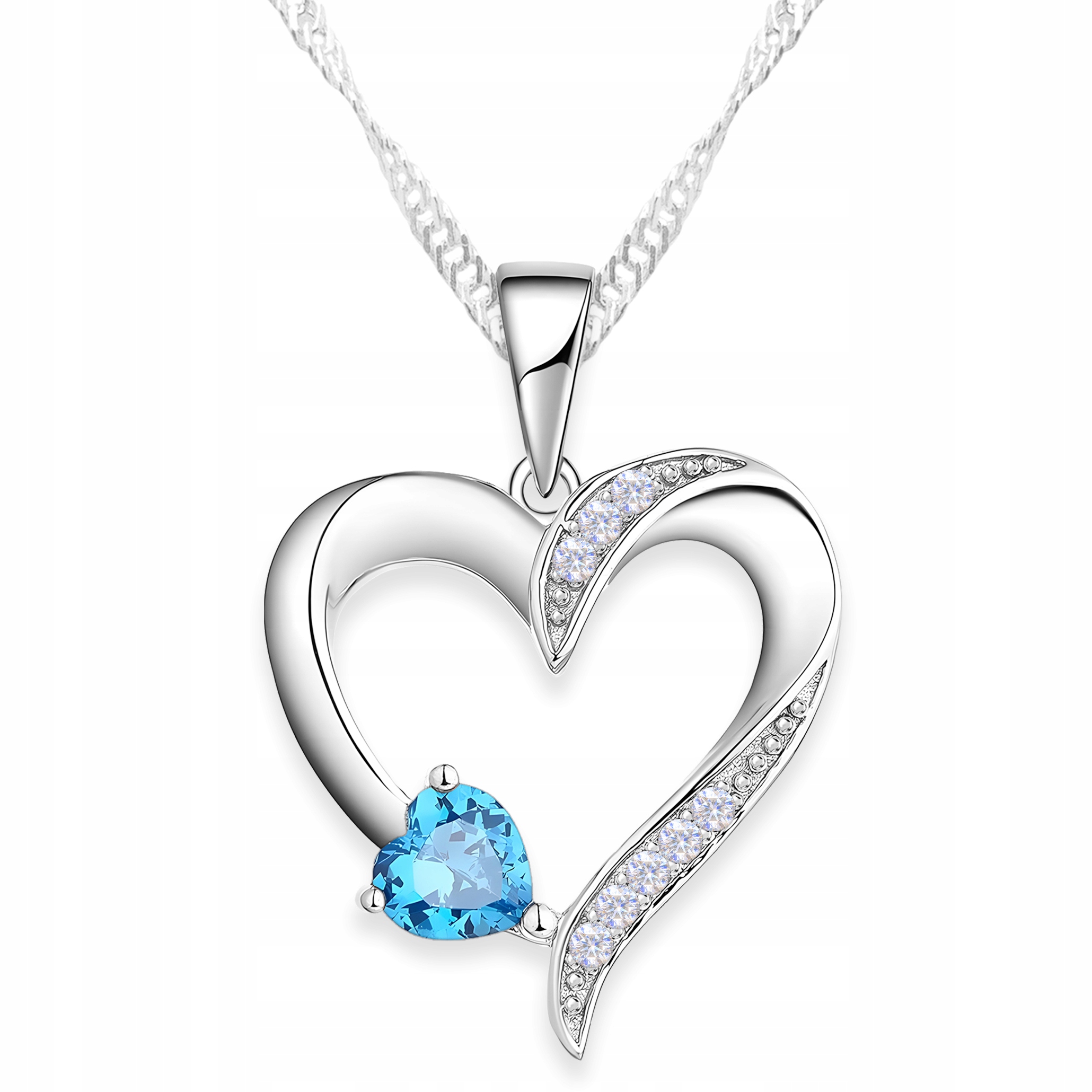 Stříbrný náhrdelník se srdíčkem Zirkony Love Heart Stříbro 925