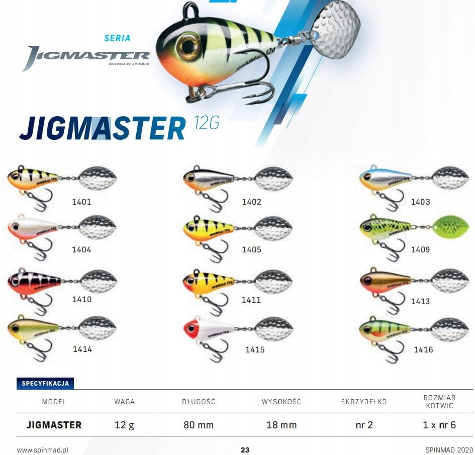Wirujący ogonek SpinMad Jigmaster 12g 1414 Kod producenta SPINMADJIGMASTER12OL
