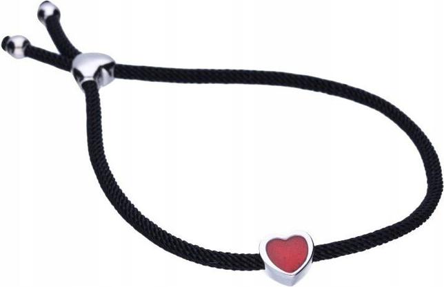 Stříbrný náramek 925 s provázkem srdíčko 4,70g moderní módní model