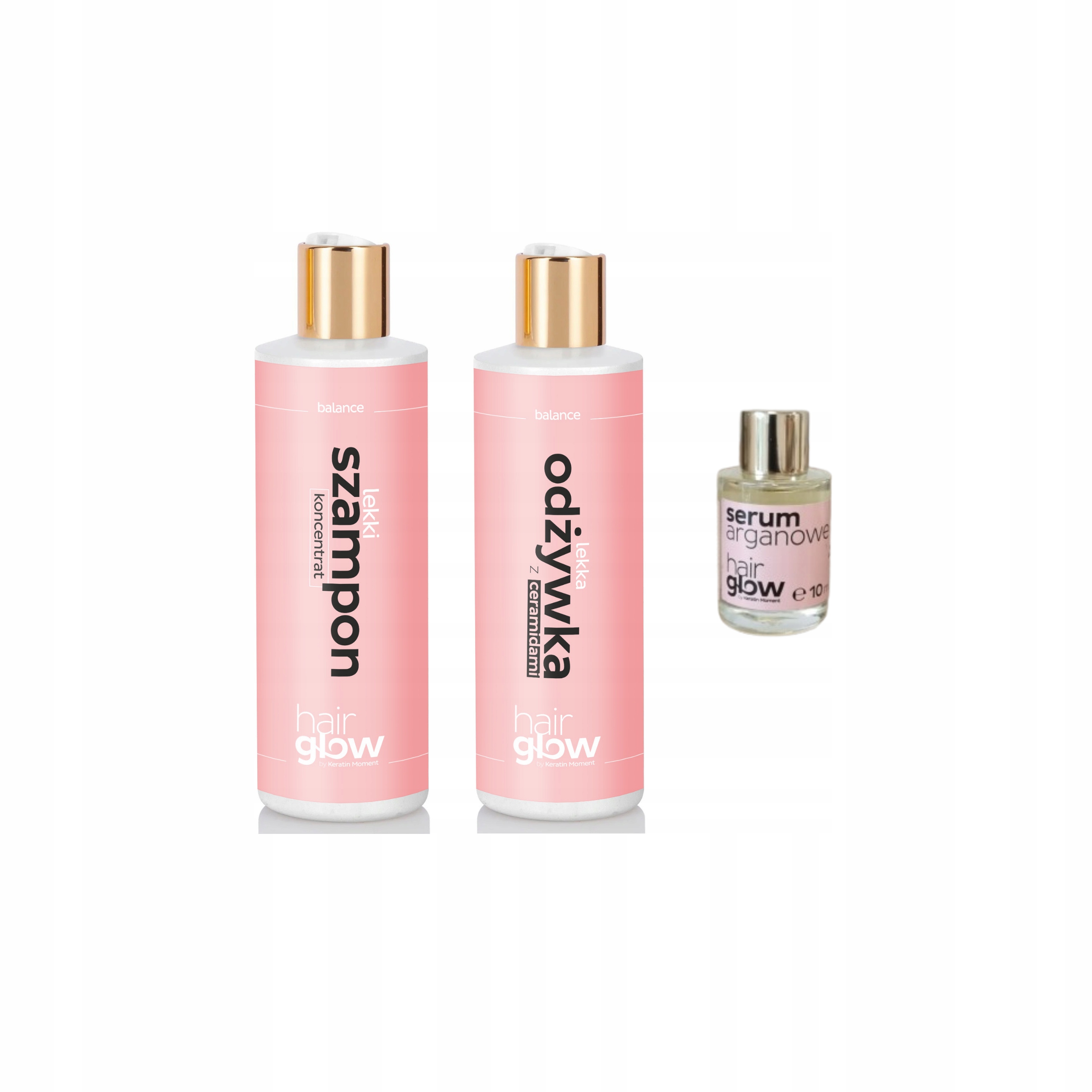 HairGlow szampon odżywka z ceramidami po keratynie i nanoplastii+olejek10ml