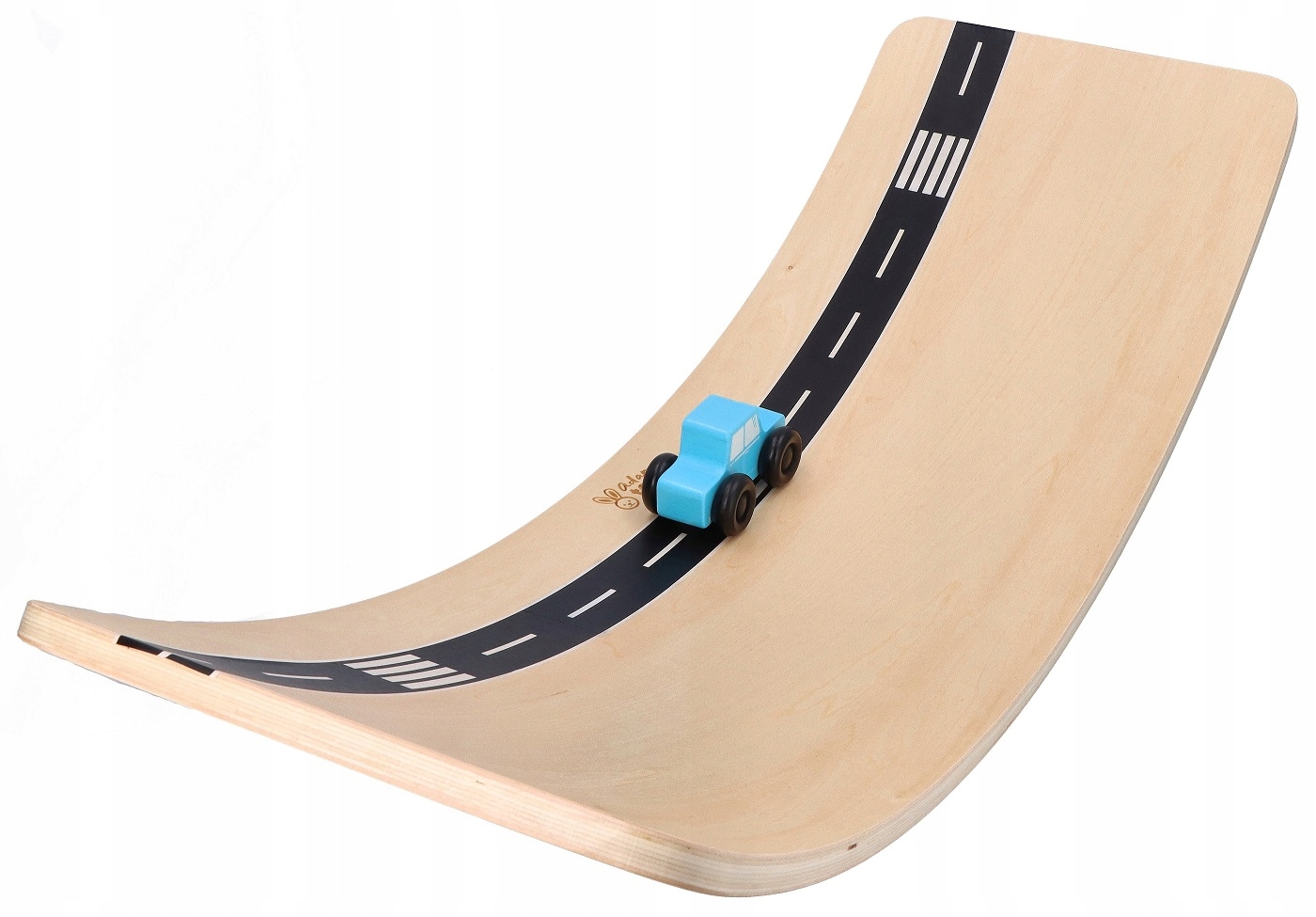 Drewniana deska do balansowania równowagi Do 80kg + Autko Bujak dla dzieci