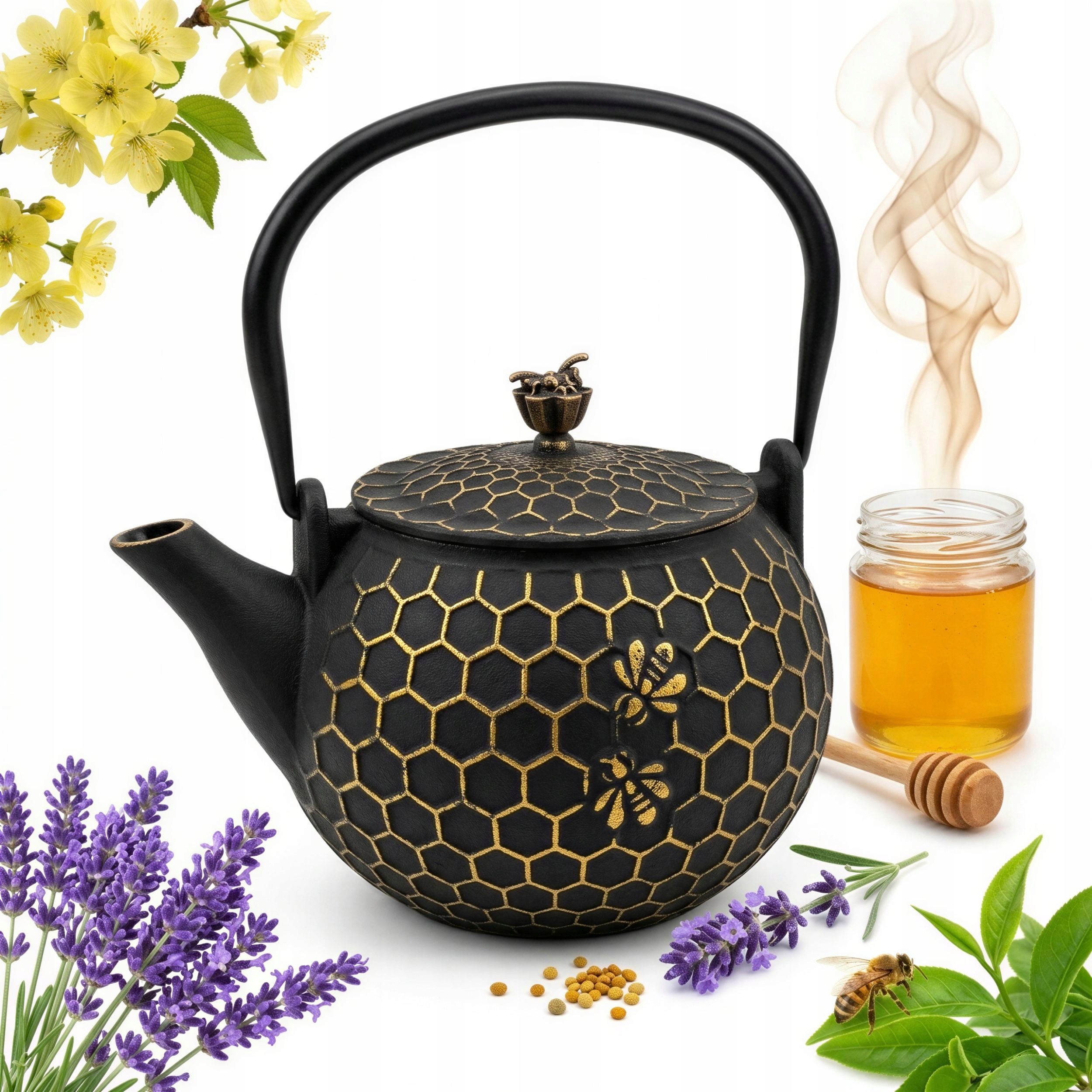 Konvice Litinová Konvice 1,2 L S Vařičem Sítko Na Čaj Včela