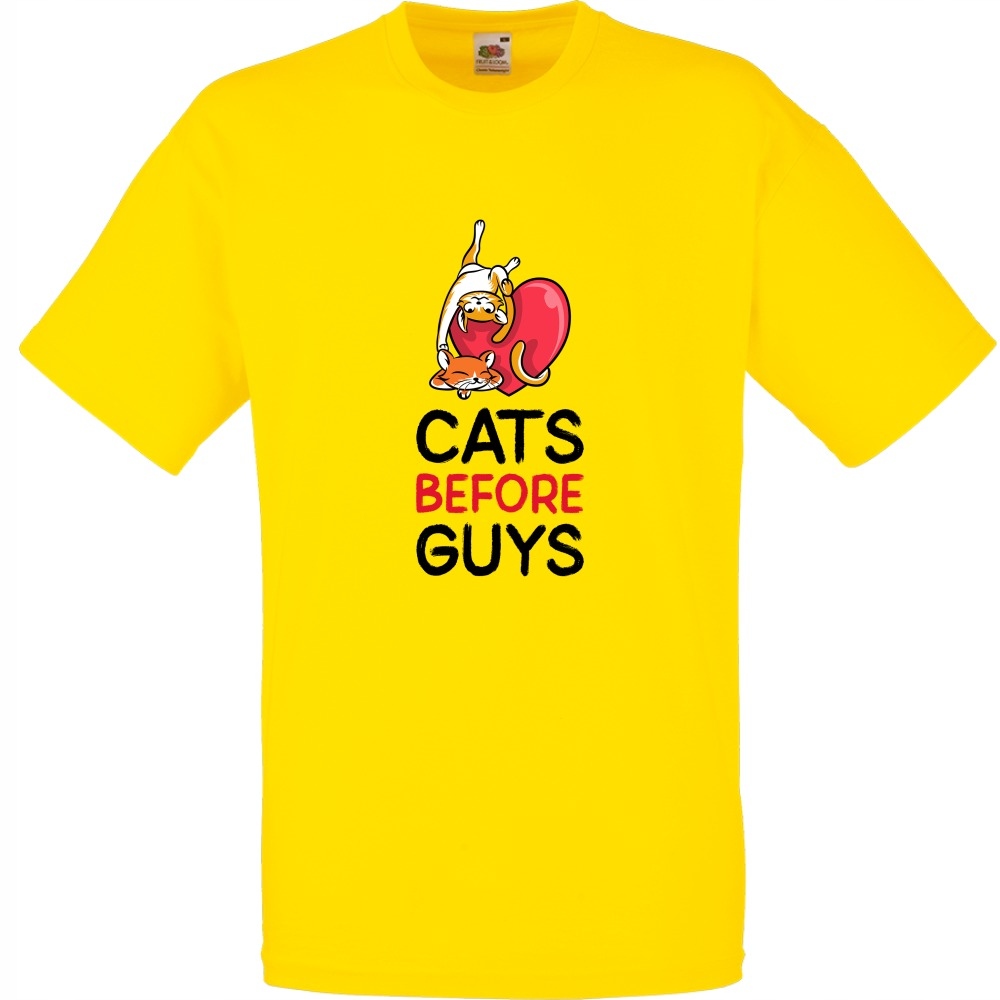 

Koszulka cats before guys kociarz kot S żółta jask
