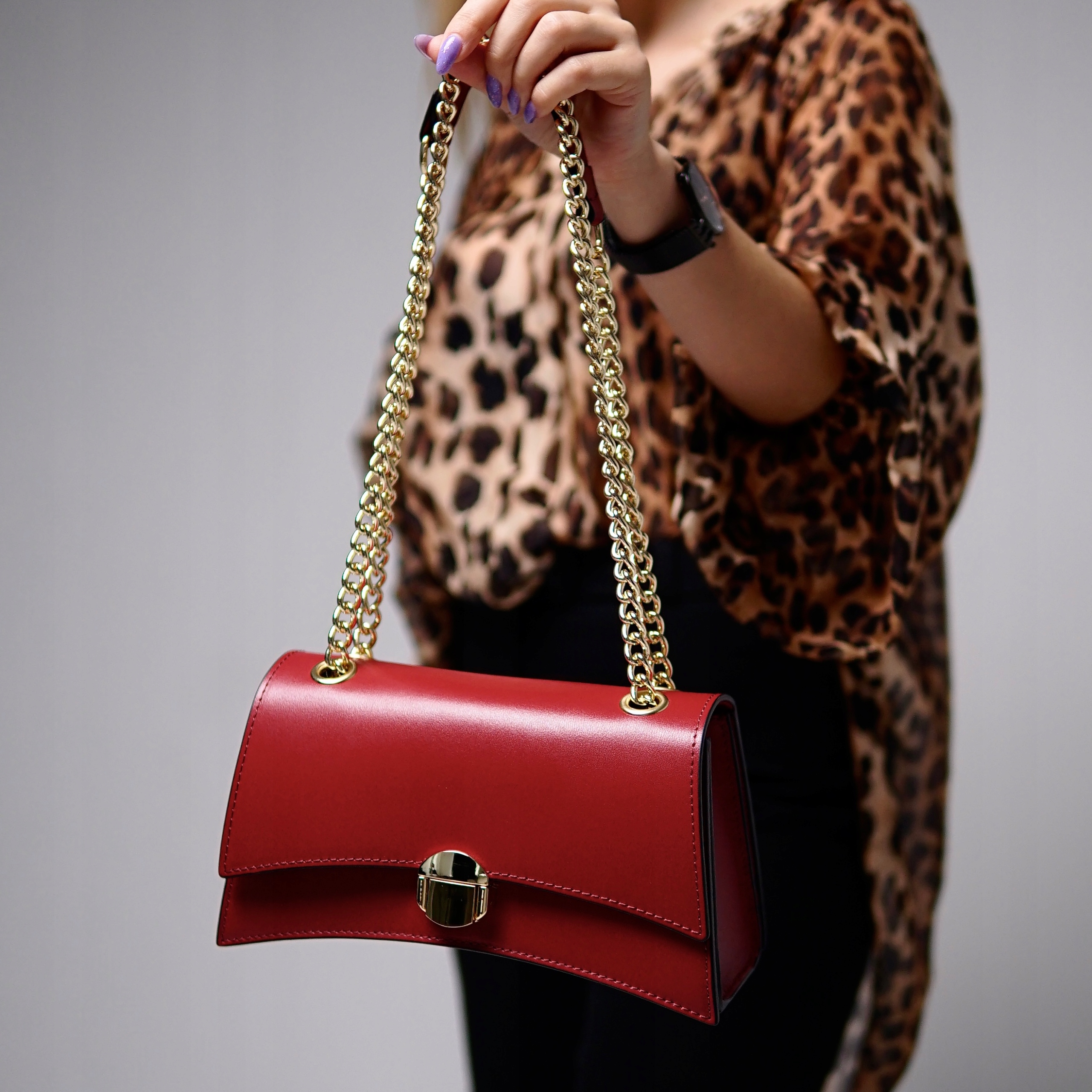 Dámská kabelka z pravé kůže Zanna-M Rubinová