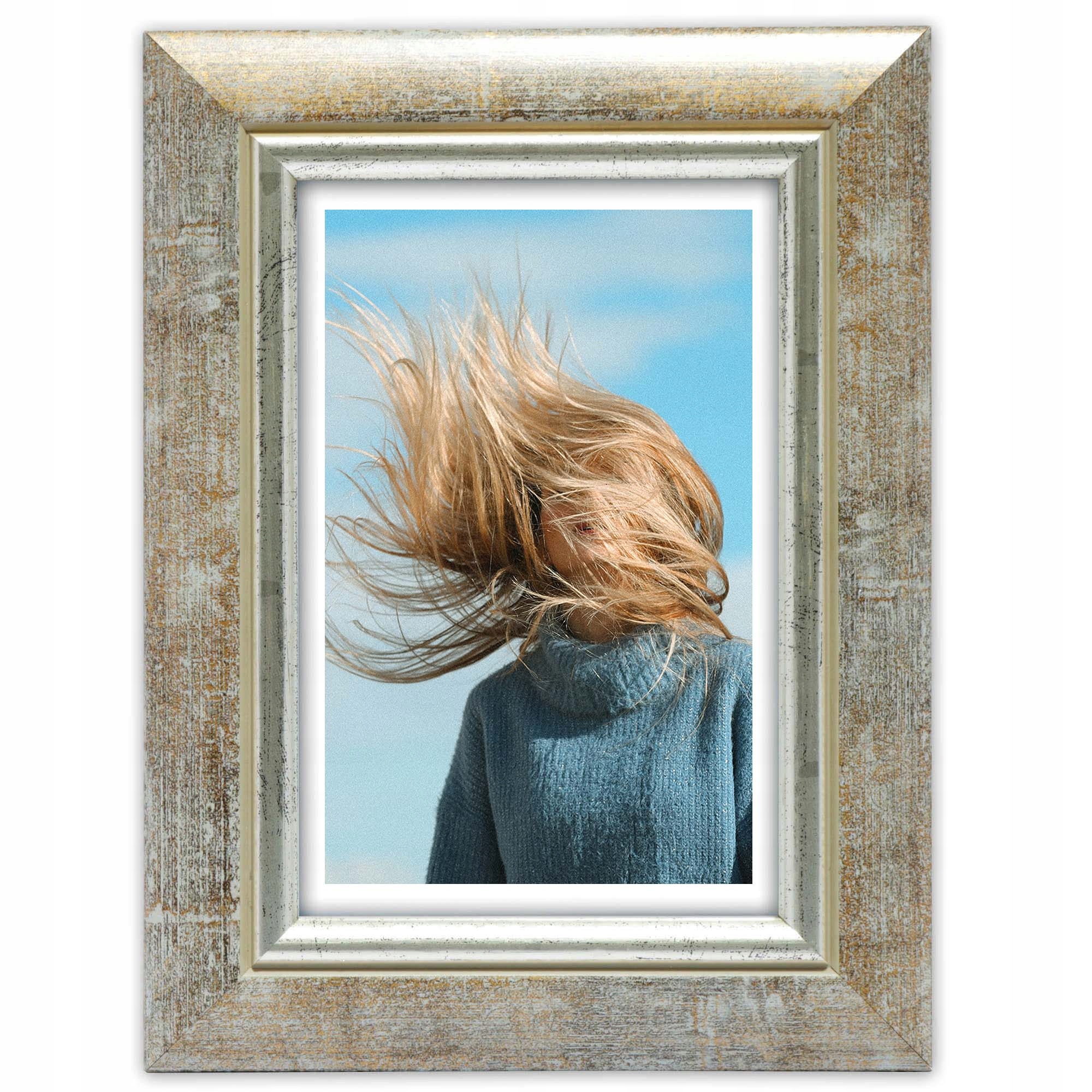 

Drewniana Ramka na Zdjęcia Srebrna Złota 15x21 cm