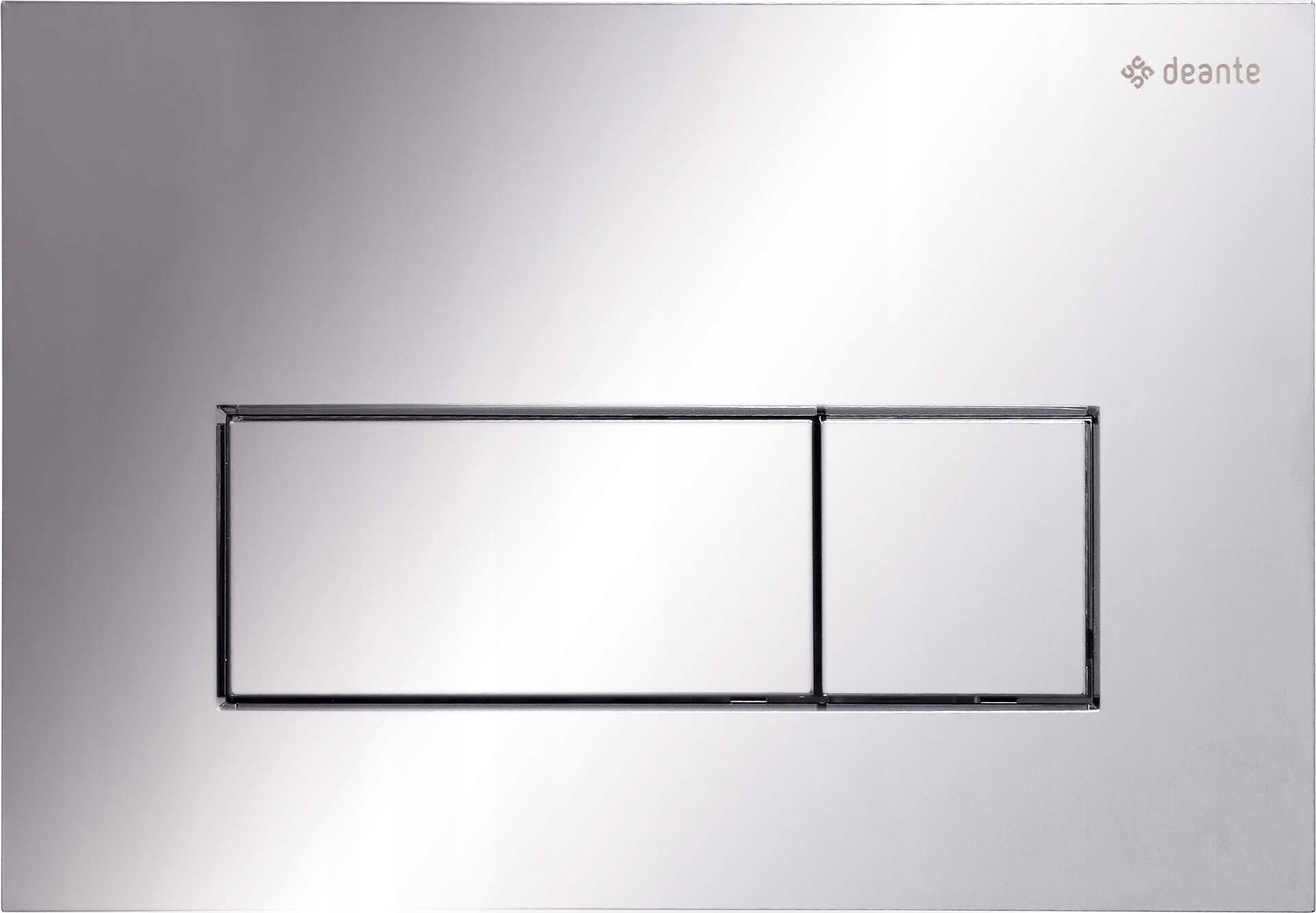 Chromované splachovací tlačítko slim Deante – dvoudílný moderní design