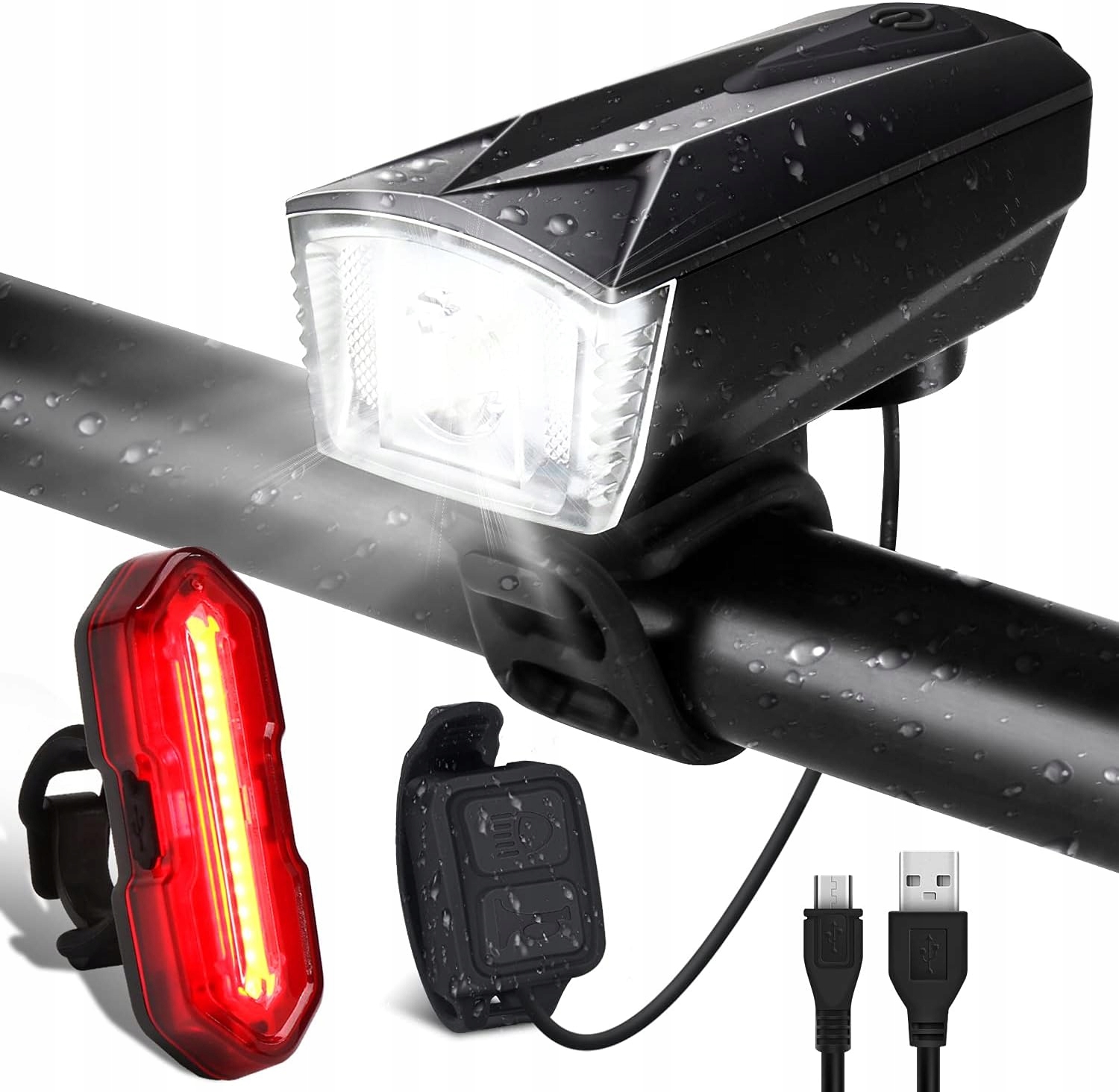 Zestaw Oświetlenia Rowerowego Led Usb