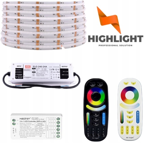 15m Sada Led pásik Cob Rgb+cct 16W 24V Wi-Fi