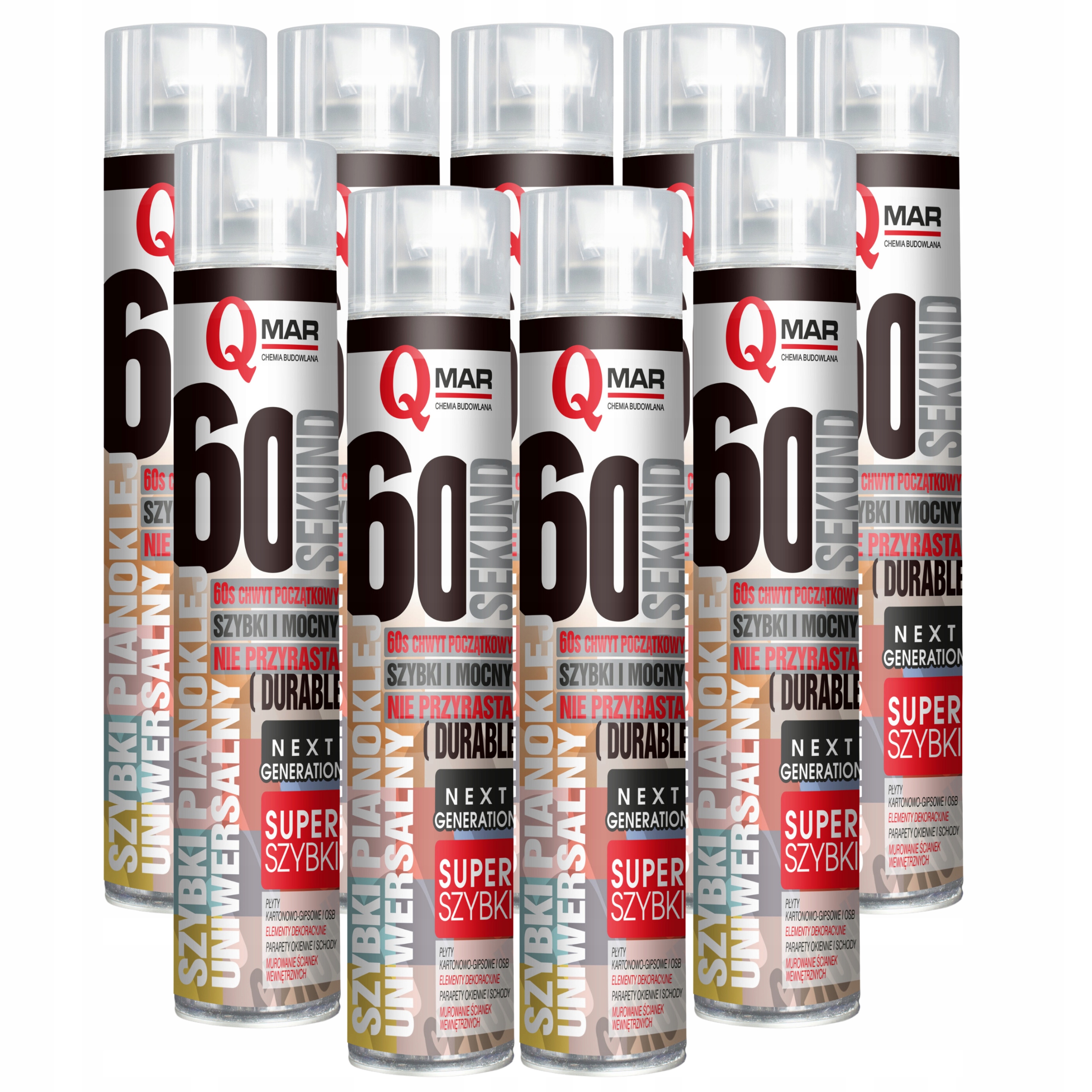 Lepicí Pěna 60 Sekund lepidlo na polystyren Eps Xps parapetní desky 9KUSŮ Qmar