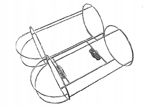 Koš na jachtový odrážeč 14,2 cm x 30 cm, dvojitý nerezový úchyt