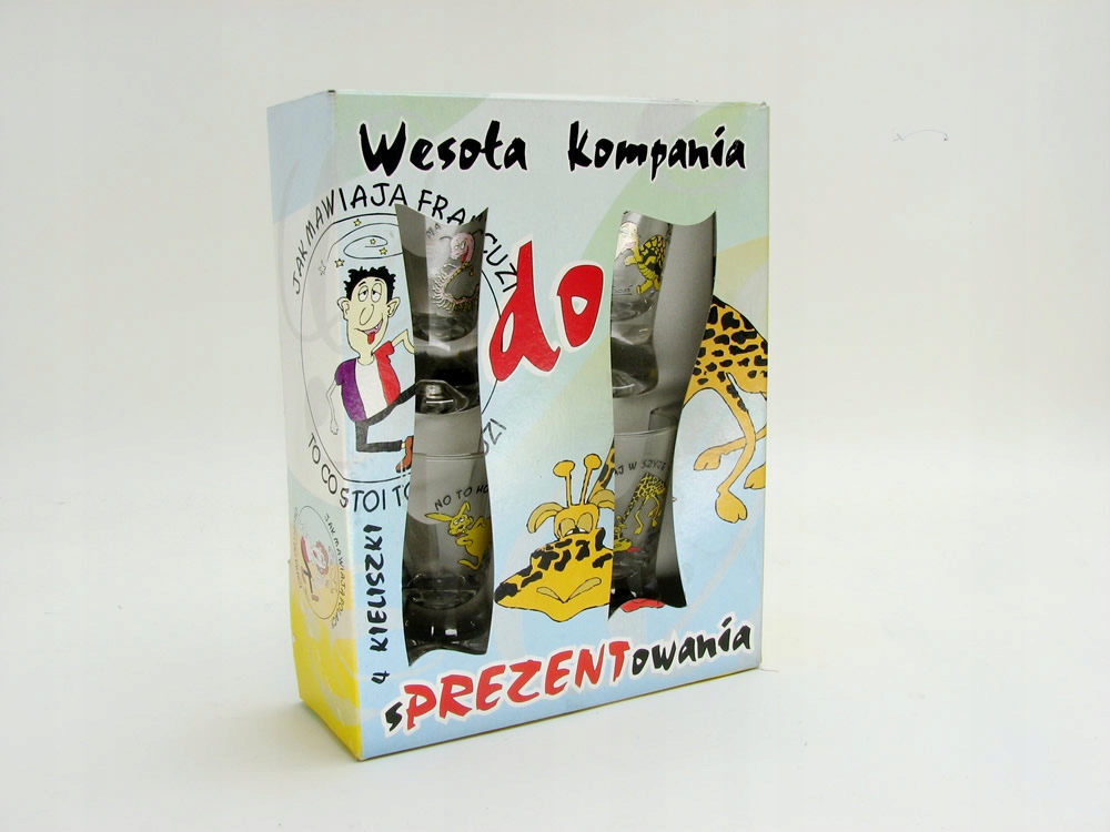 

Zestaw 4 kieliszków do wódki; zdobione shoty '150
