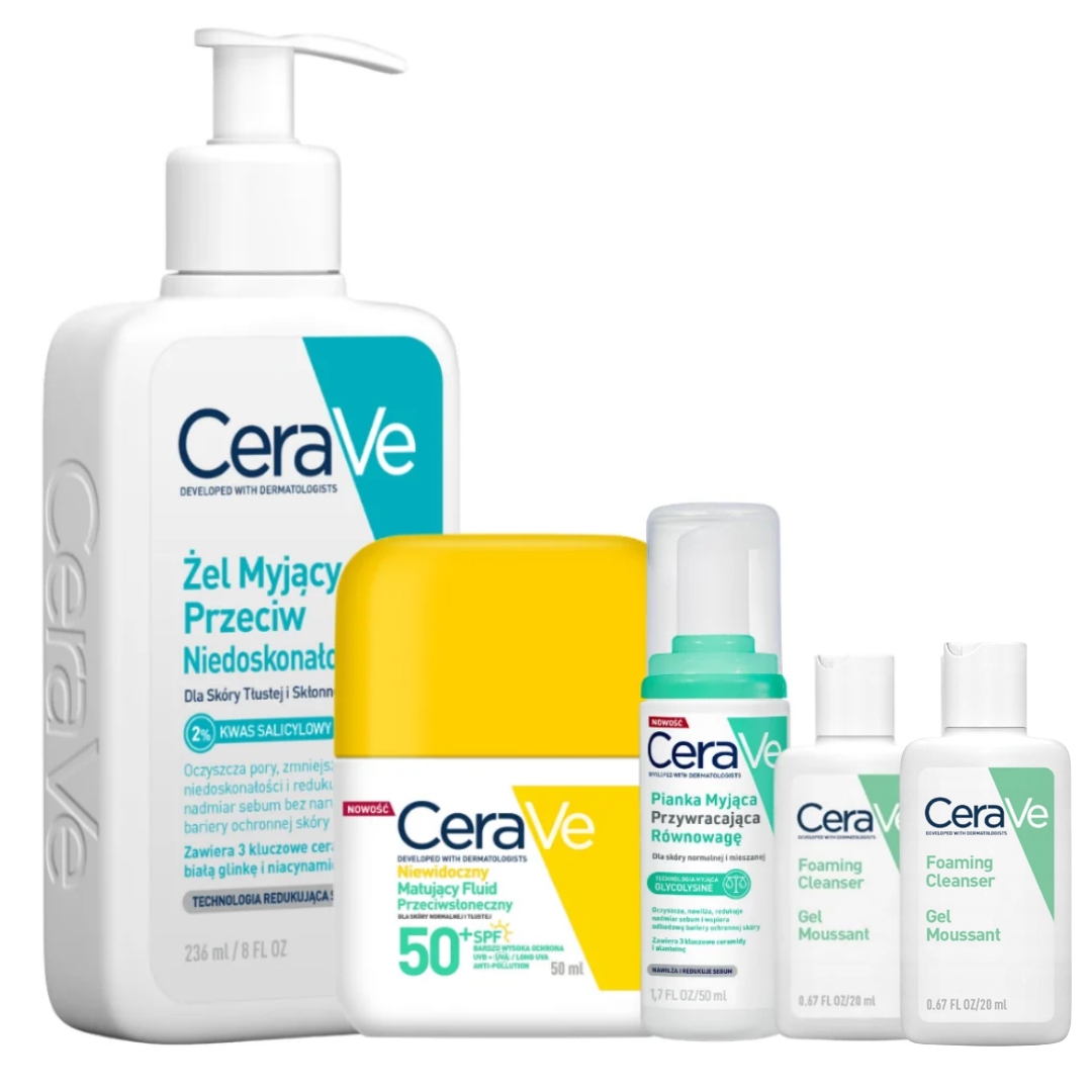 Zestaw CeraVe Żel Przeciw Niedoskonałościom 236ml Niewidoczny Fluid SPF50