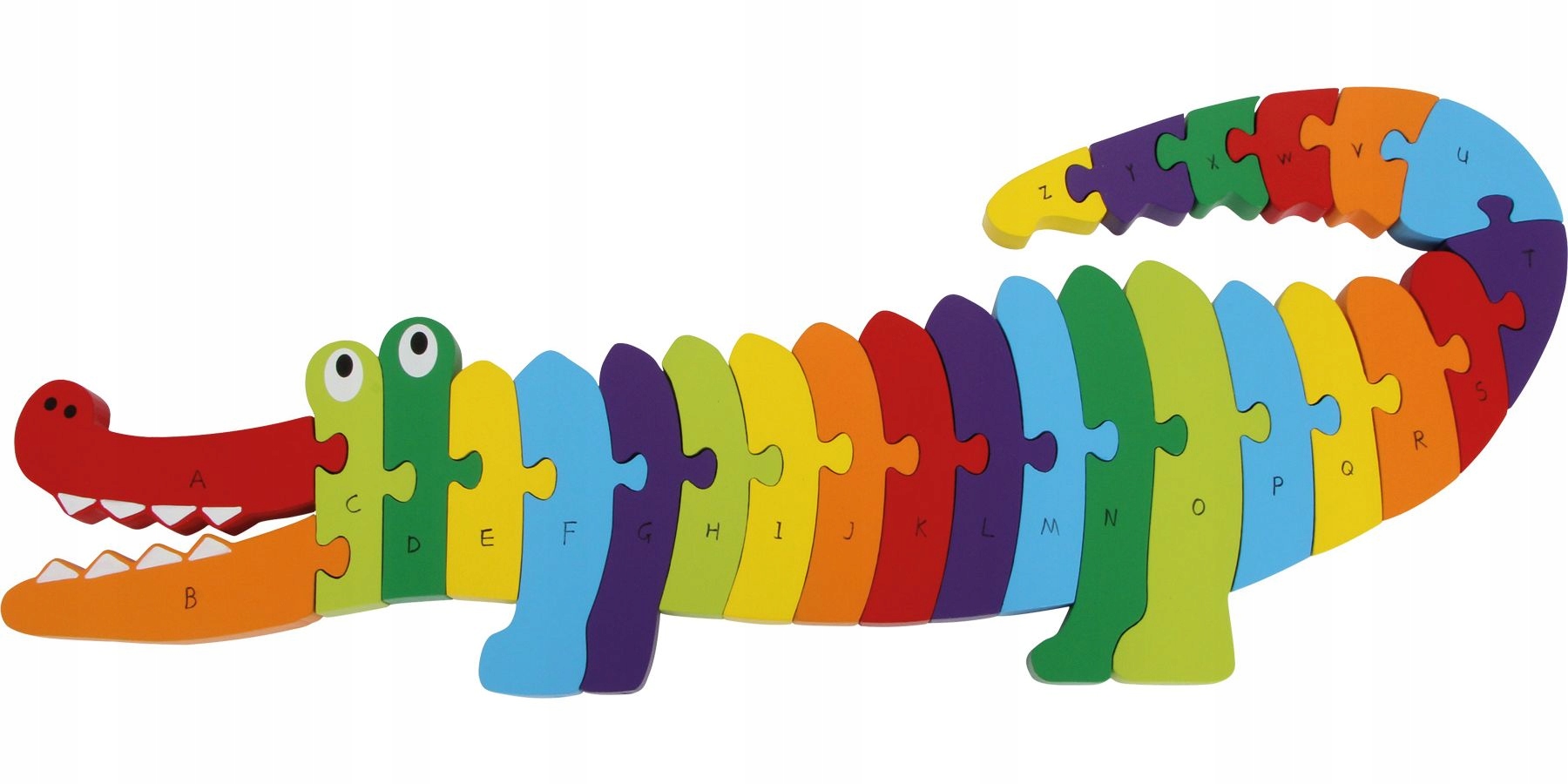 

Duże Drewniane Puzzle Literki układanka Krokodyl