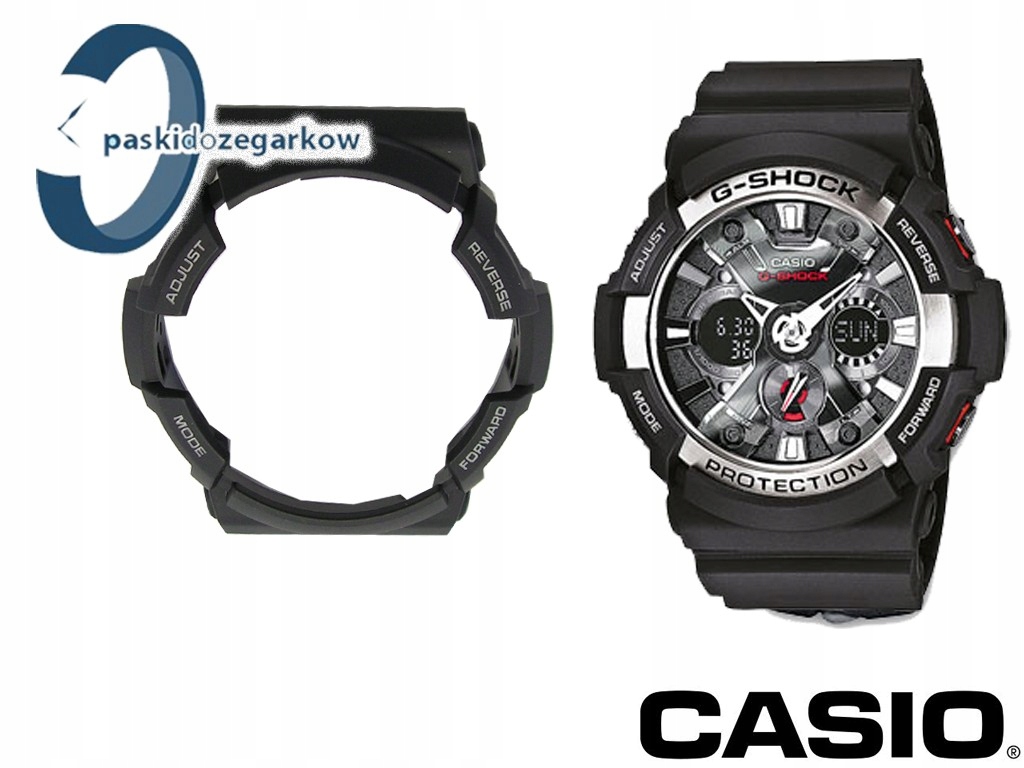 Bezel Casio GA-200 GA-201 GAS-100 GAW-100 czarny matowy oryginał