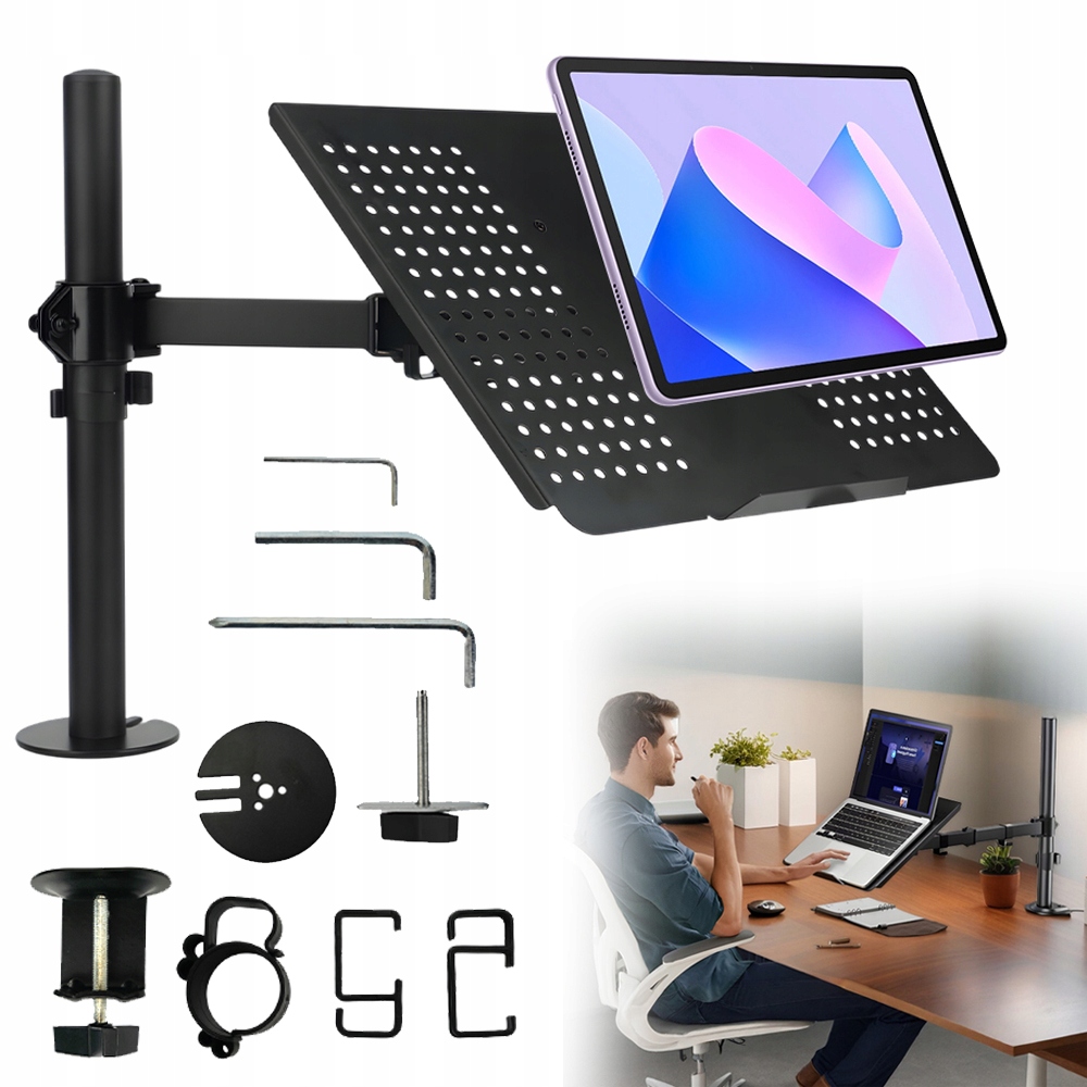 Držák Monitoru S Chladicím Podnosem Pro 13-32" Vesa 75X75 100X100 MM, Nastavitelný