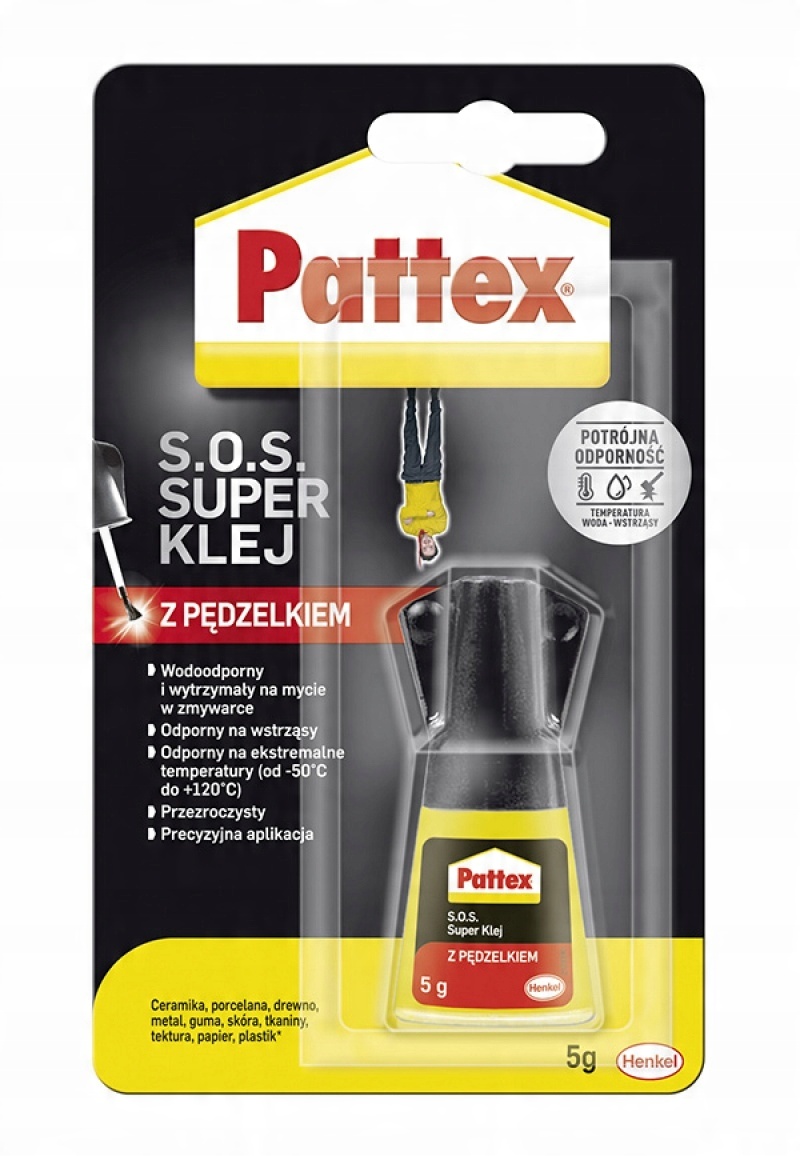 

Uniwersalny klej Pattex 5g z pędzelkiem