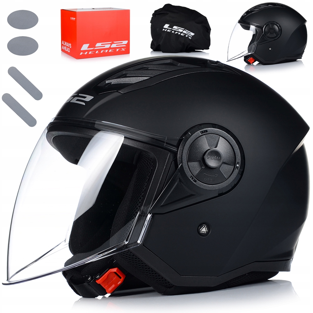 Otvorená Motocyklová Prilba LS2 OF616 Airflow II Čierny Mat Skúter Chopper 2XL