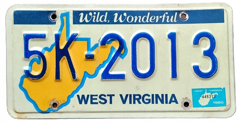 West Virginia - tablica z USA dla kolekcjonera