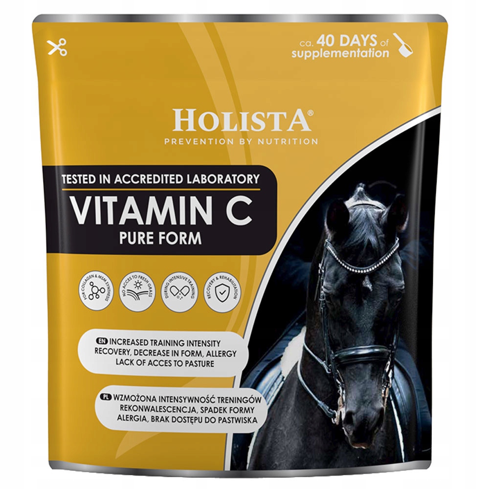 Holista Equine Vitamin C Pure Form Witamina C dla Koni Kuców Odporność 600g