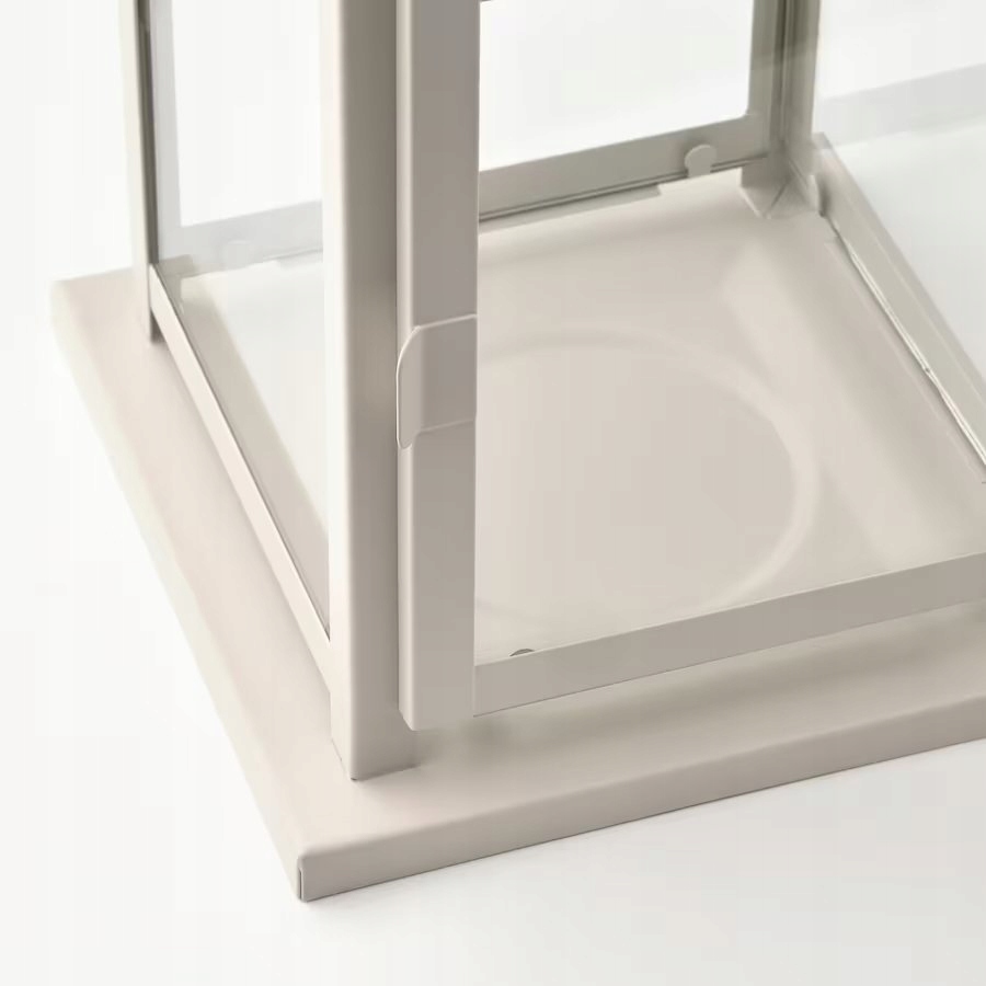 LAMPION OGRODOWY Beżowy 28 cm + ŚWIECA 14 CM Kod producenta IKEA BORRBY LAMPION Beżowy 28 cm ŚWIECA 14 CM