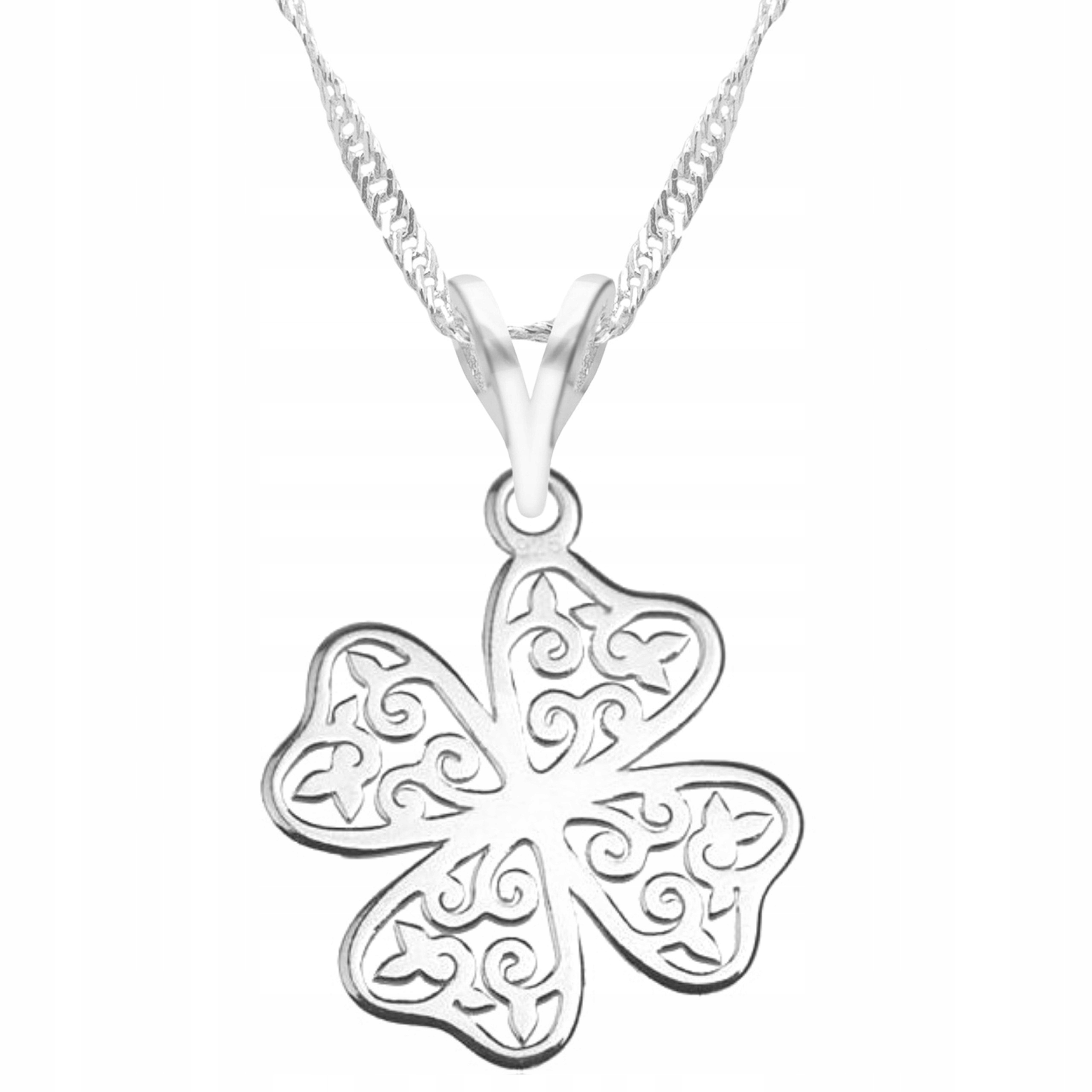 Stříbrný náhrdelník s jetelem List Čtyřlístek Clover Stříbro 925