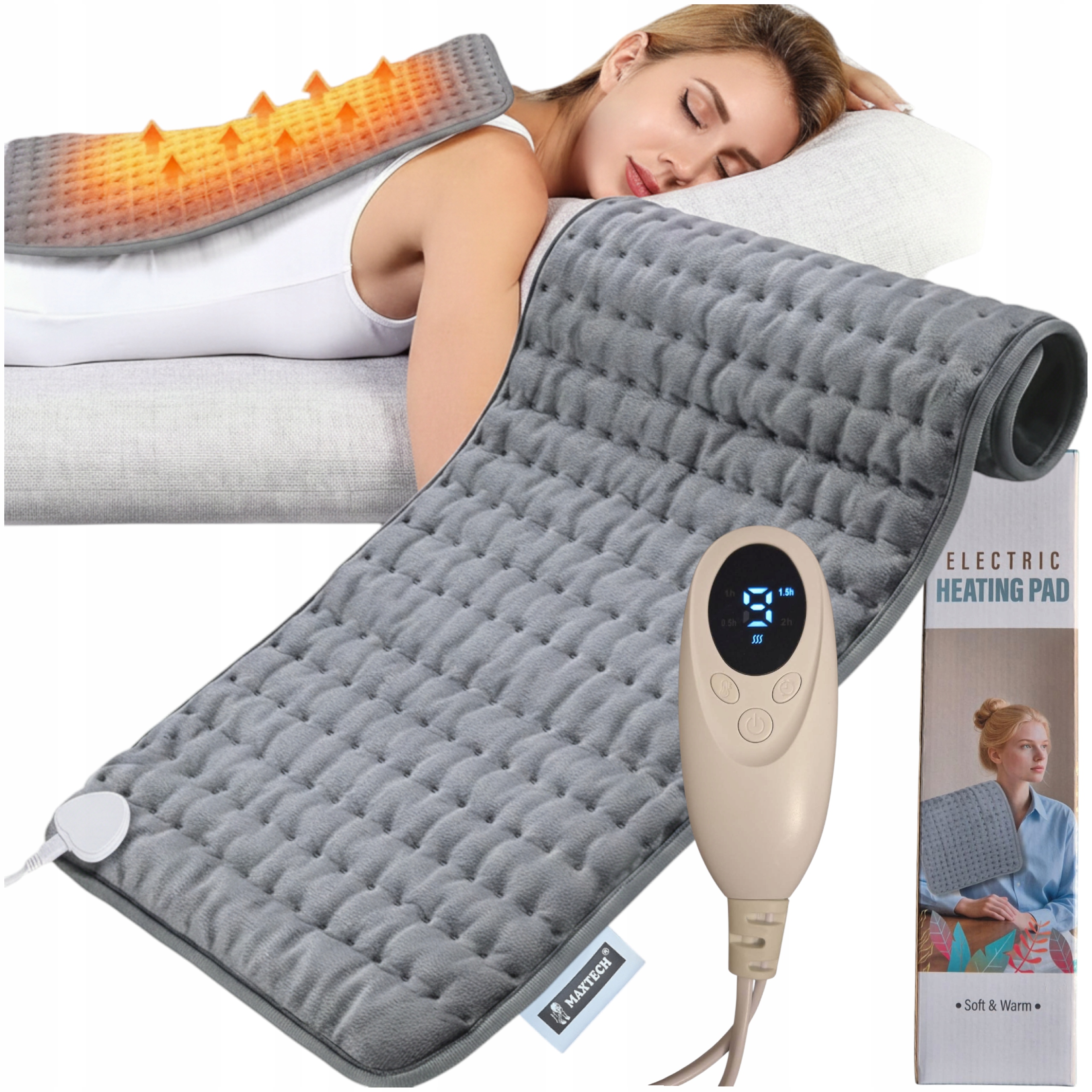 Duża Poduszka Elektryczna Rozgrzewająca mata grzejąca Termofor 76x40CM XXL