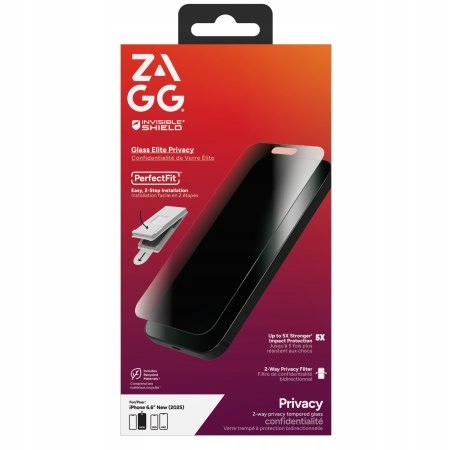 Zagg Invisibleshield Glass Elite Privacy prywatyzujące szkło ochronne do