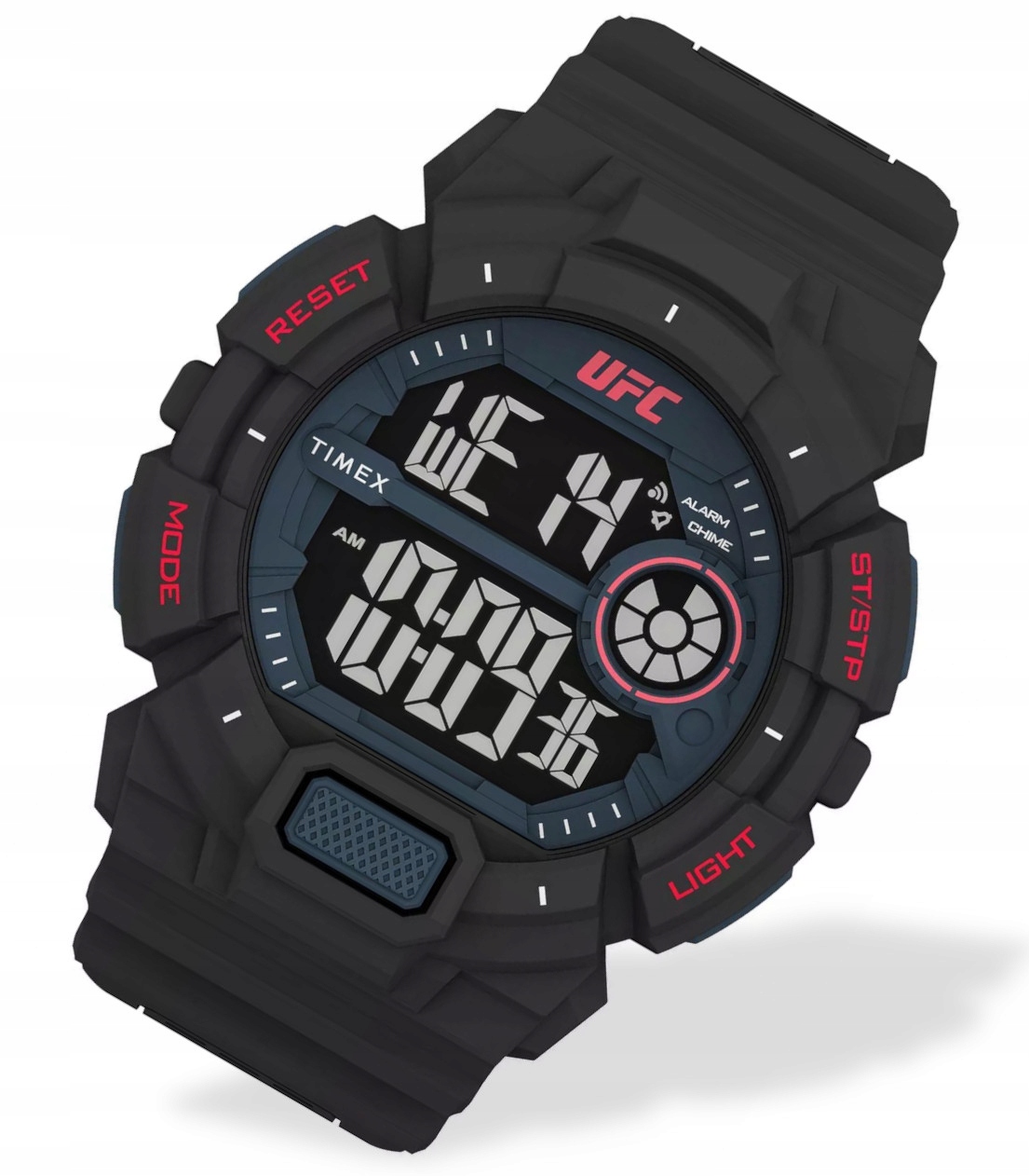 Černé sportovní pánské hodinky na řemínku Timex Ufc TW5M53400 Gravírování