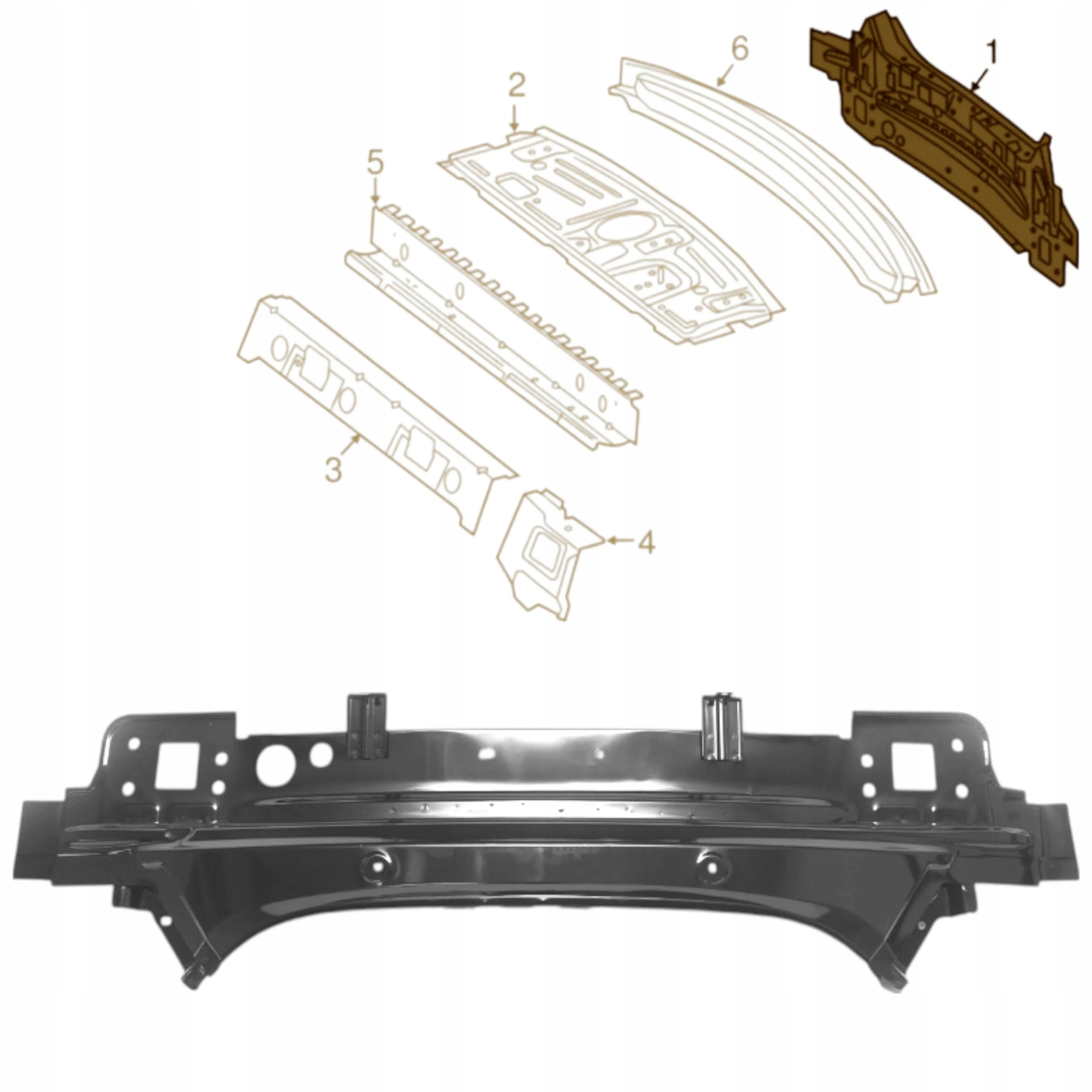 Stěna zadního pásu zesílení Mercedes Klasa C W205 14-21