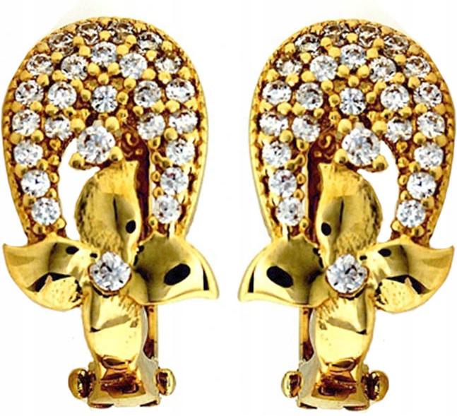 14kt zlaté náušnice mandle s květy 585 elegantní jako dárek 14kt květ