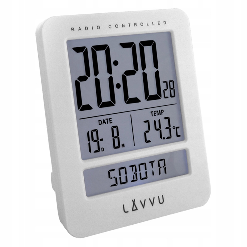 Budzik cyfrowy LAVVU data temperatura JĘZYK POLSKI