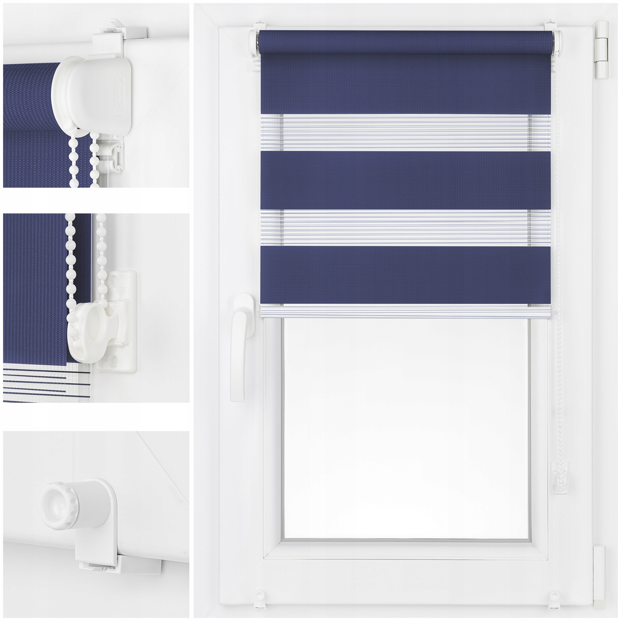 Roleta okienna DZIEŃ NOC na wymiar 38x140 bezinwazyjna Dzień i Noc Długość 140 cm