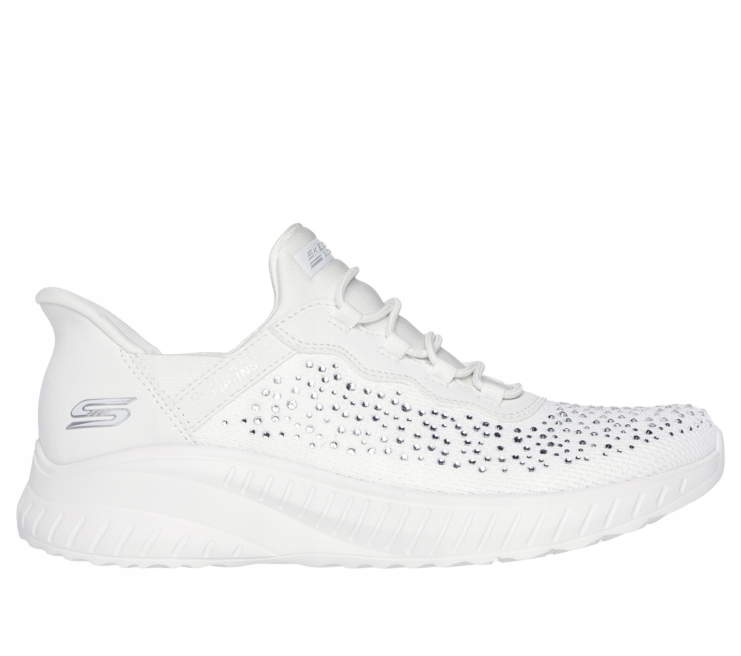 Dámské boty Skechers Slip-ins: Bobs Sport Squad Chaos Daily Glitz bílé