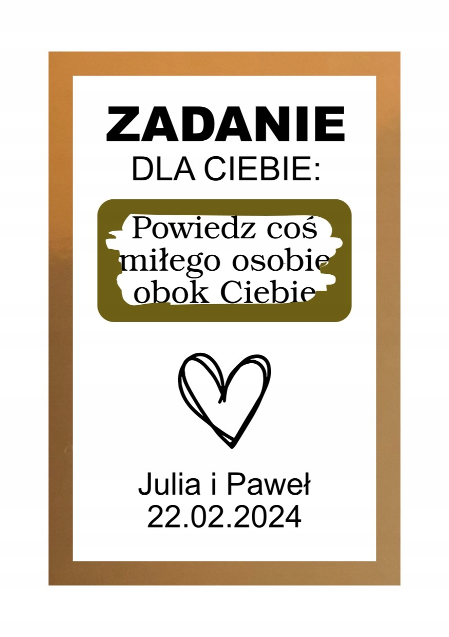 ZDRAPKA Z ZADANIEM WESELNYM WZORY KOMPLET ZŁOTE