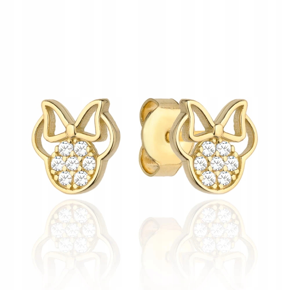 Náušnice 585 tyčinka zlaté myšky se zirkony