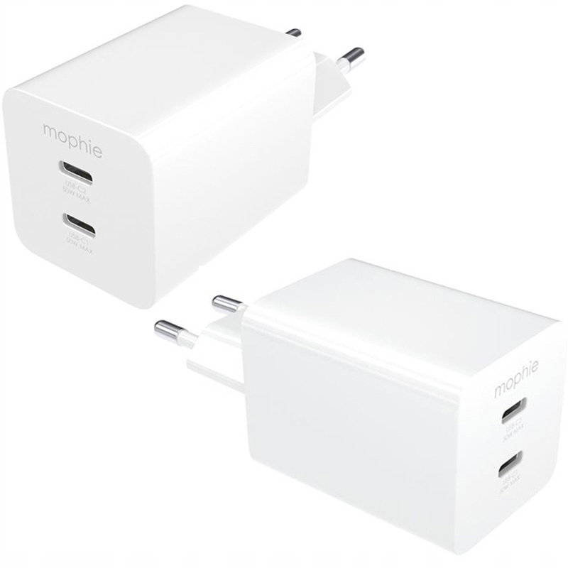 Ładowarka sieciowa, zasilacz 2x Usb-c, 50W, Pd lekka mocna poręczna Mophie