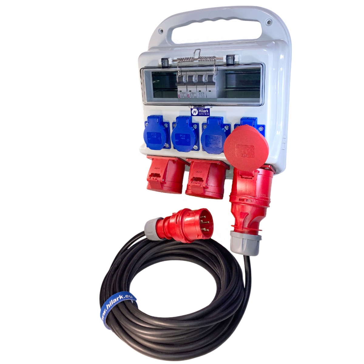 Stavebný rozvádzač zabezpečený B16 2x16A 4x230V Pce predlžovací kábel 3 m