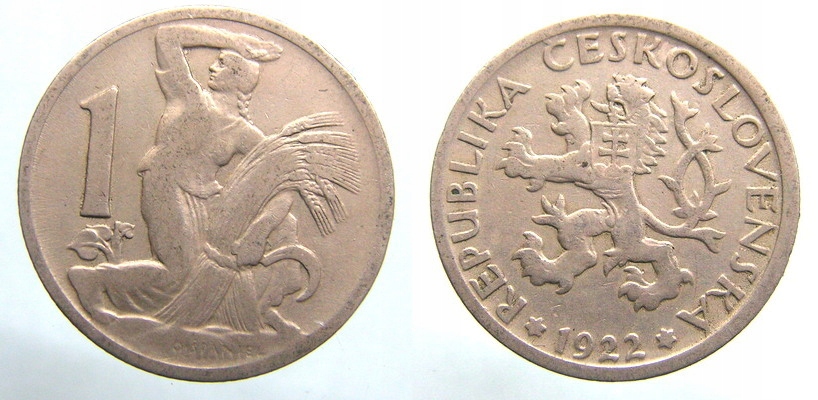 6050. CZECHOSŁOWACJA, 1 KORONA, 1922