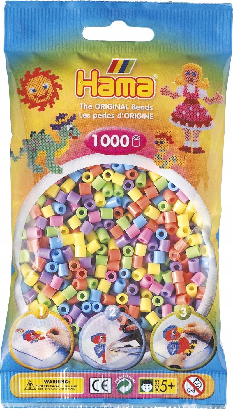 

Hama 207-50 Koraliki midi, 1000szt, mix pastel