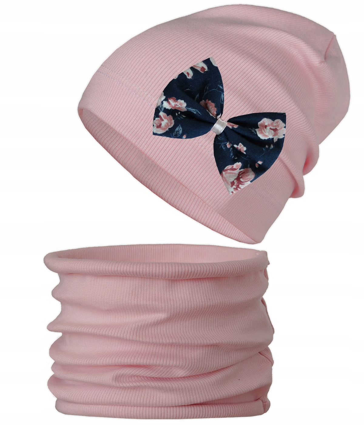 

Komplet Czapka Tuba komin beanie Prążek r. 52-54