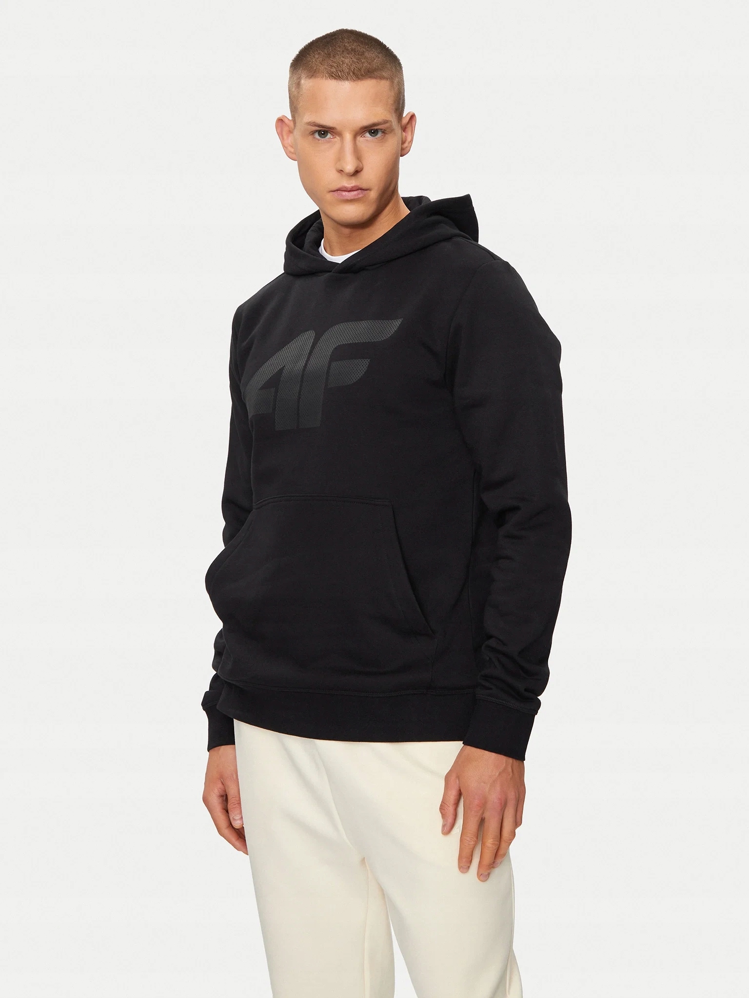 Bluza męska z kapturem 4FWSS24TSWSM0950 czarna