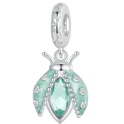 Charms mátová pastelová beruška stříbro 925 SimplyMe Dárek