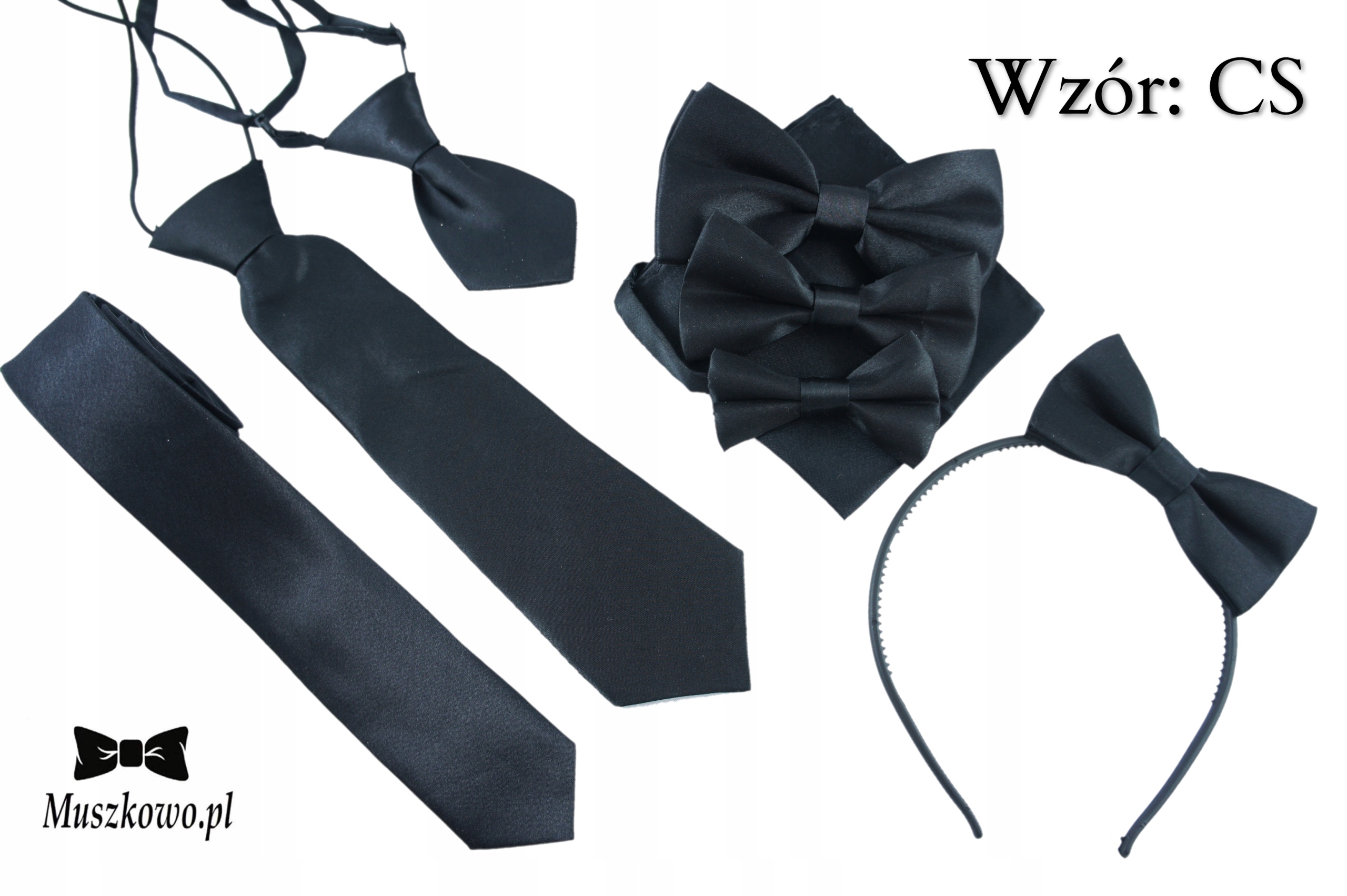 CZARNY krawat gładki 1-10l dziecięcy dla chłopca Marka Inna marka