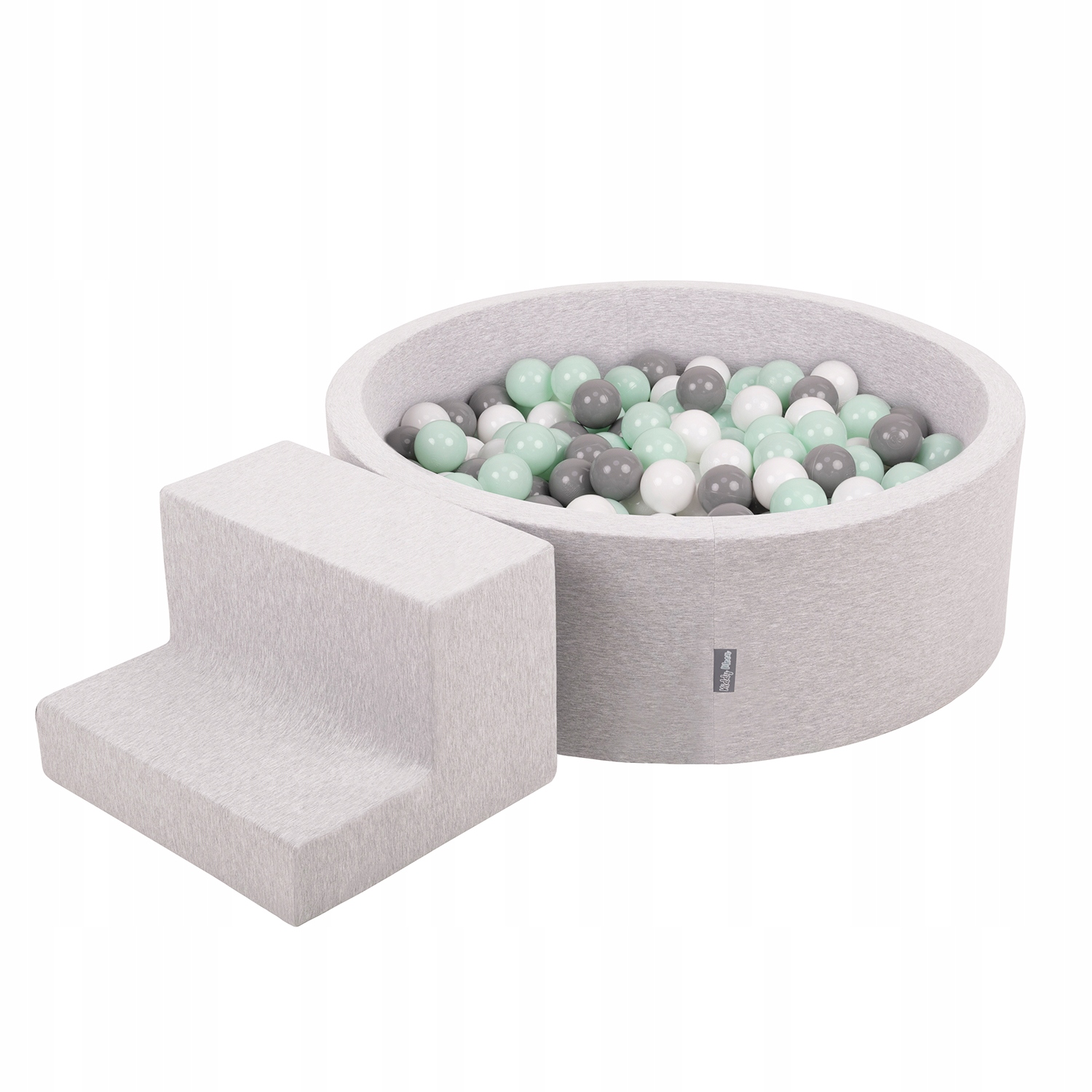 KiddyMoon Piankowy plac zabaw jasnoszary 200 kulek PPZP-OK30D-122