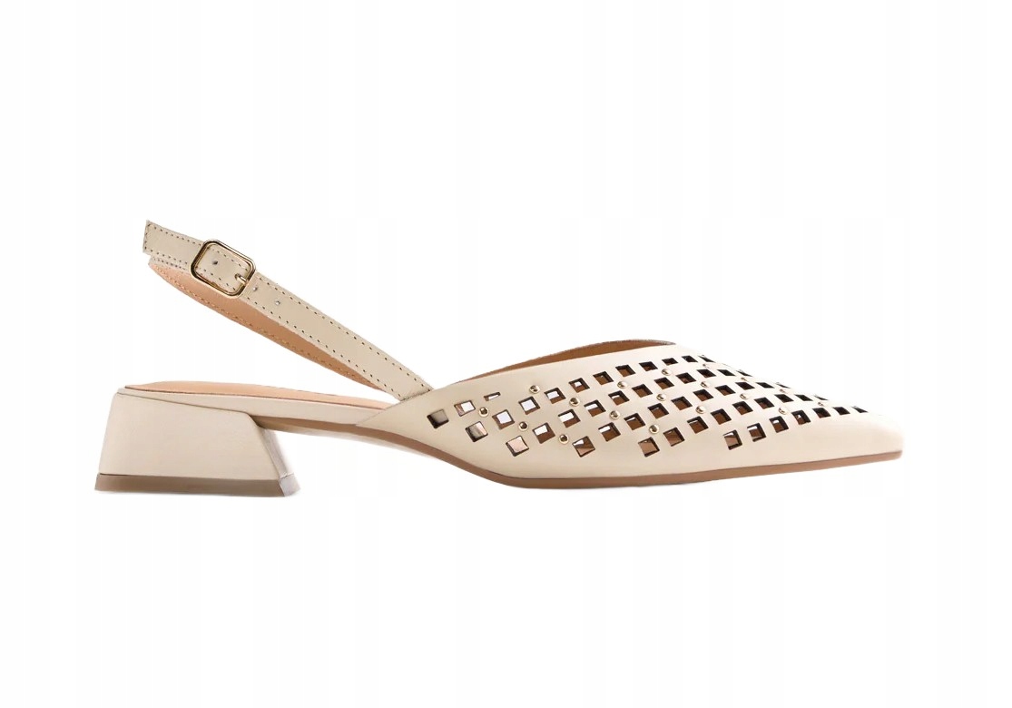 Béžové dámské kožené lodičky slingback Gioseppo 79015 Lagos r41