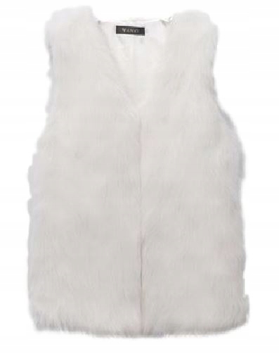 KAMIZELKA FUTRZANA FUTERKO BIAŁA MODNA S M L XXL